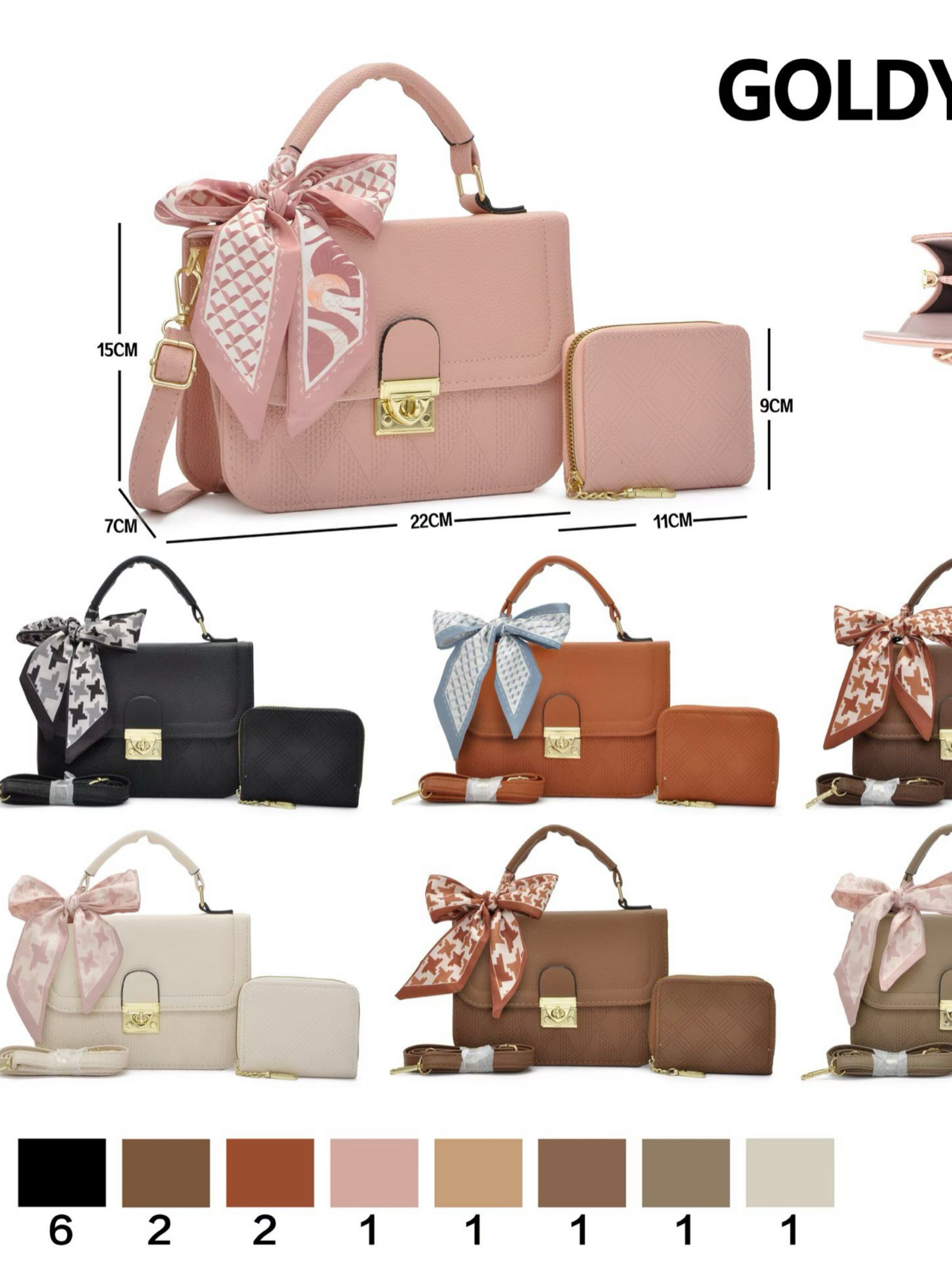 Bolsa feminina com carteira lenço 26