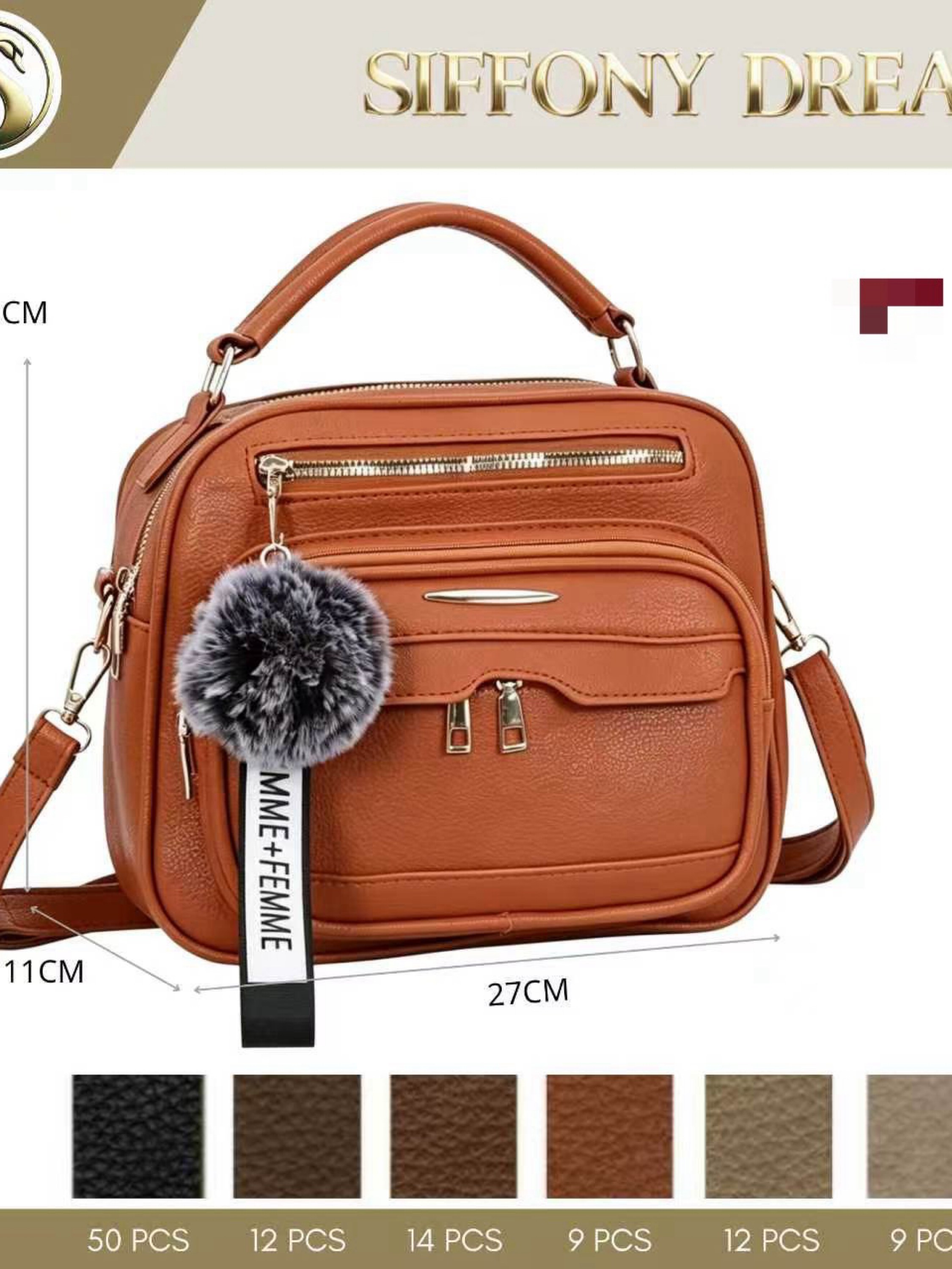 Bolsa feminina com chaveiro 2970