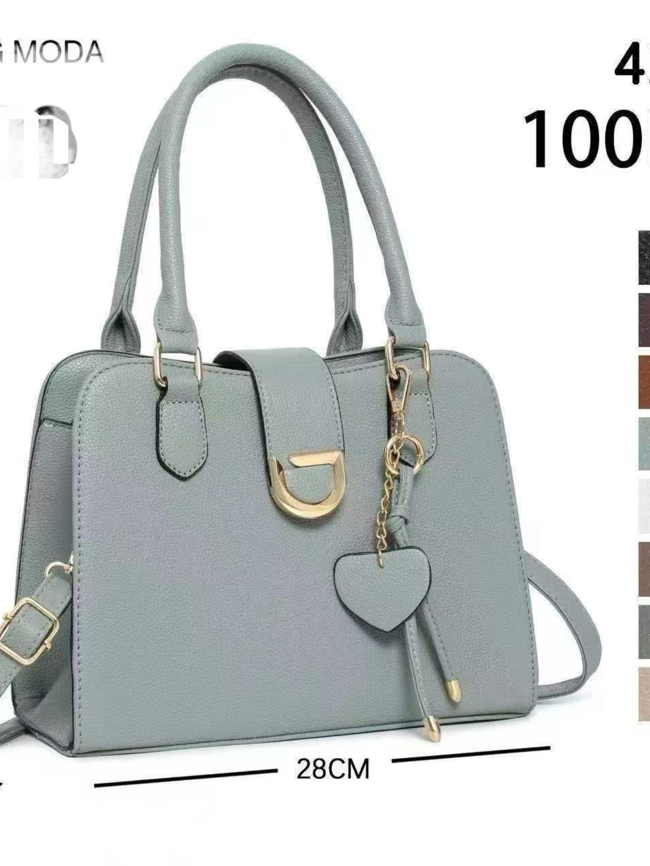 Bolsa grande feminina com chaveiro
