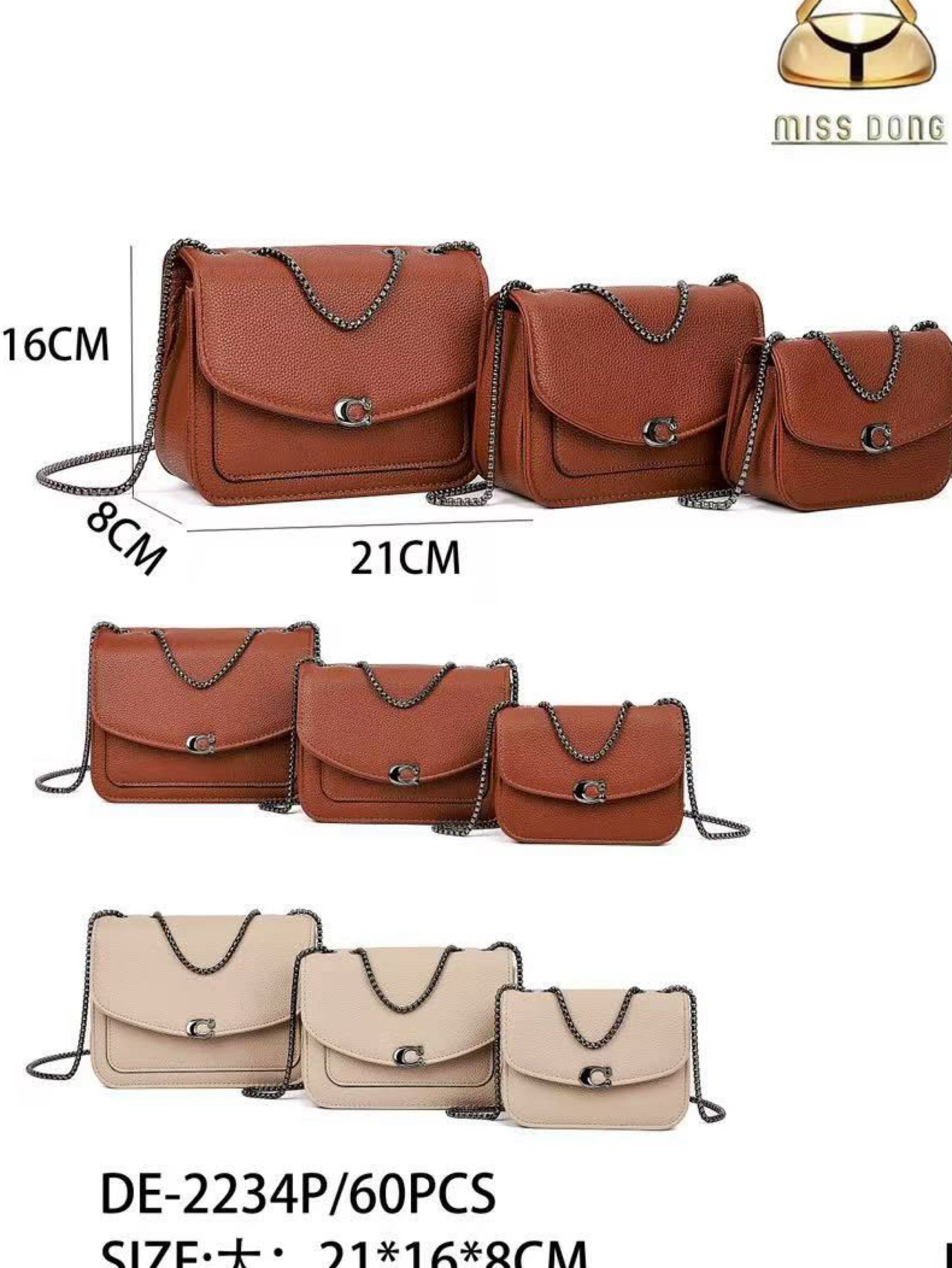 Bolsas transversal de corrente kit 3 peças