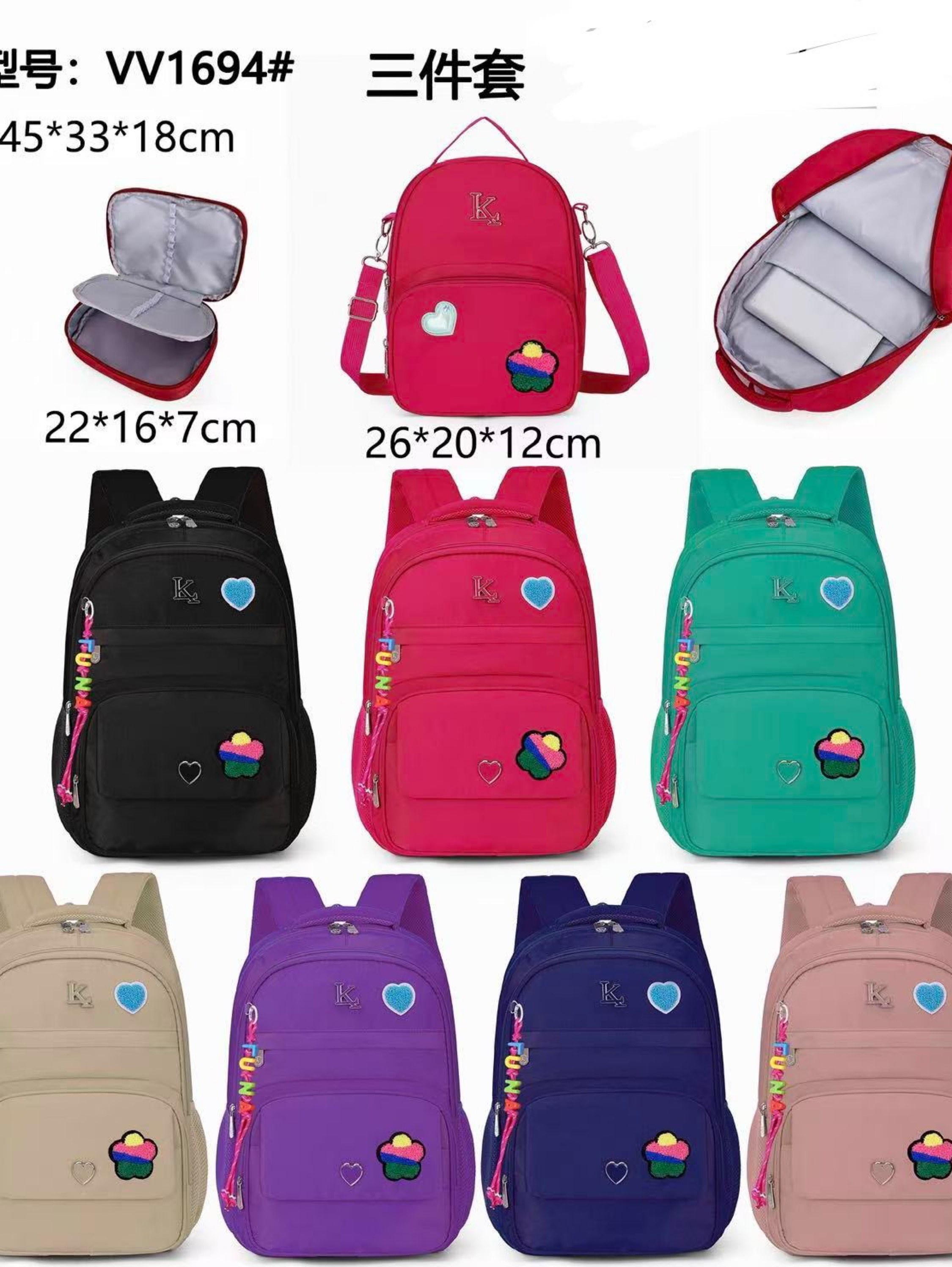 Mochila kit 3 peças