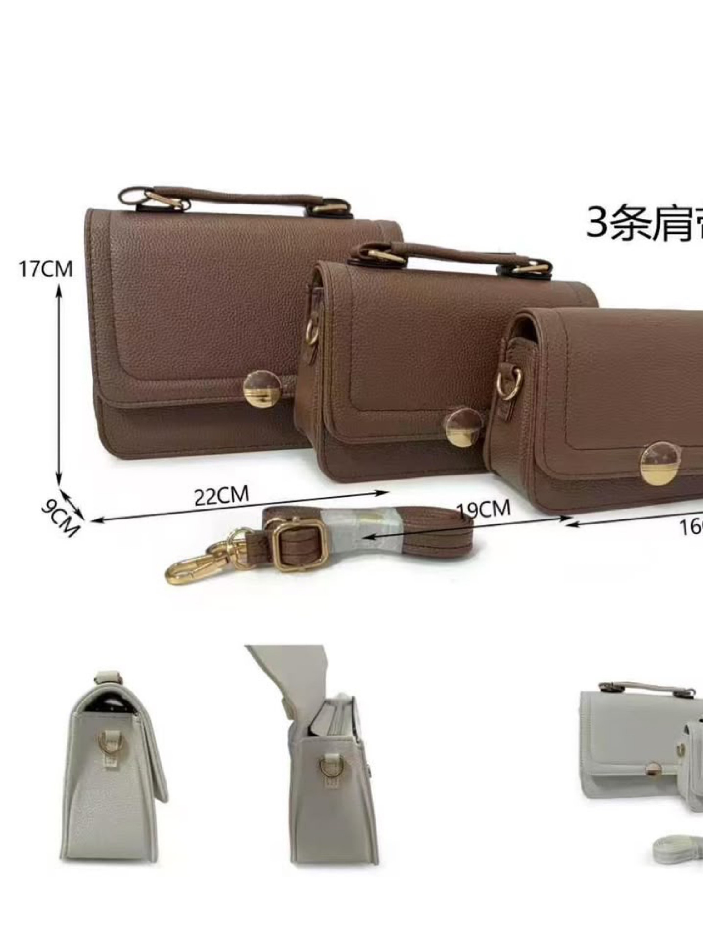 Bolsa transversal kit 3 peças