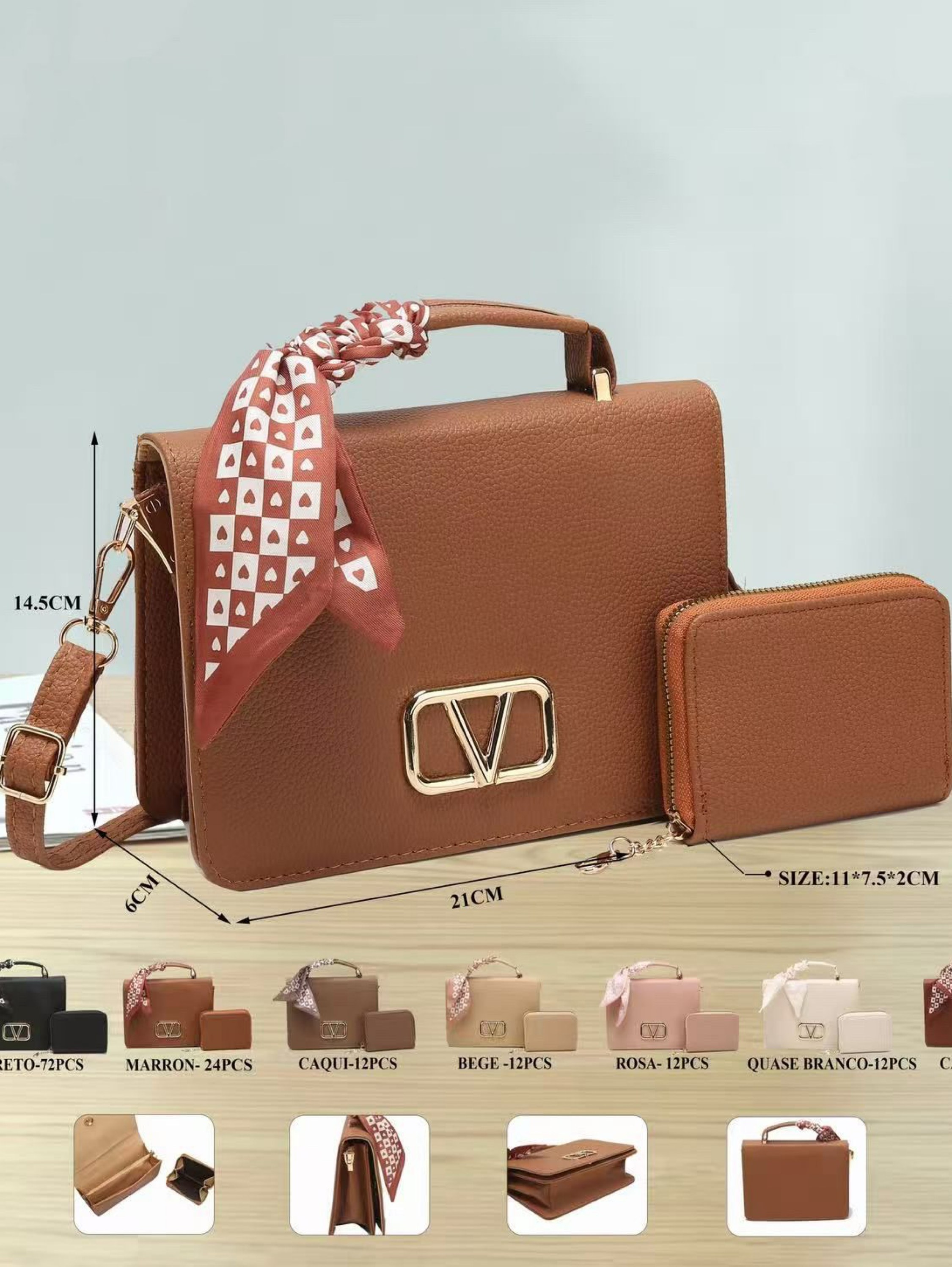 Bolsas transversal com carteira