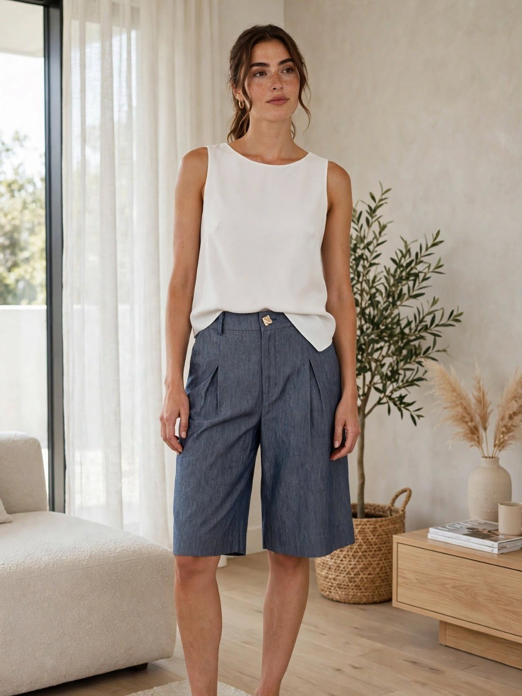 Bermuda alfaiataria jeans 478