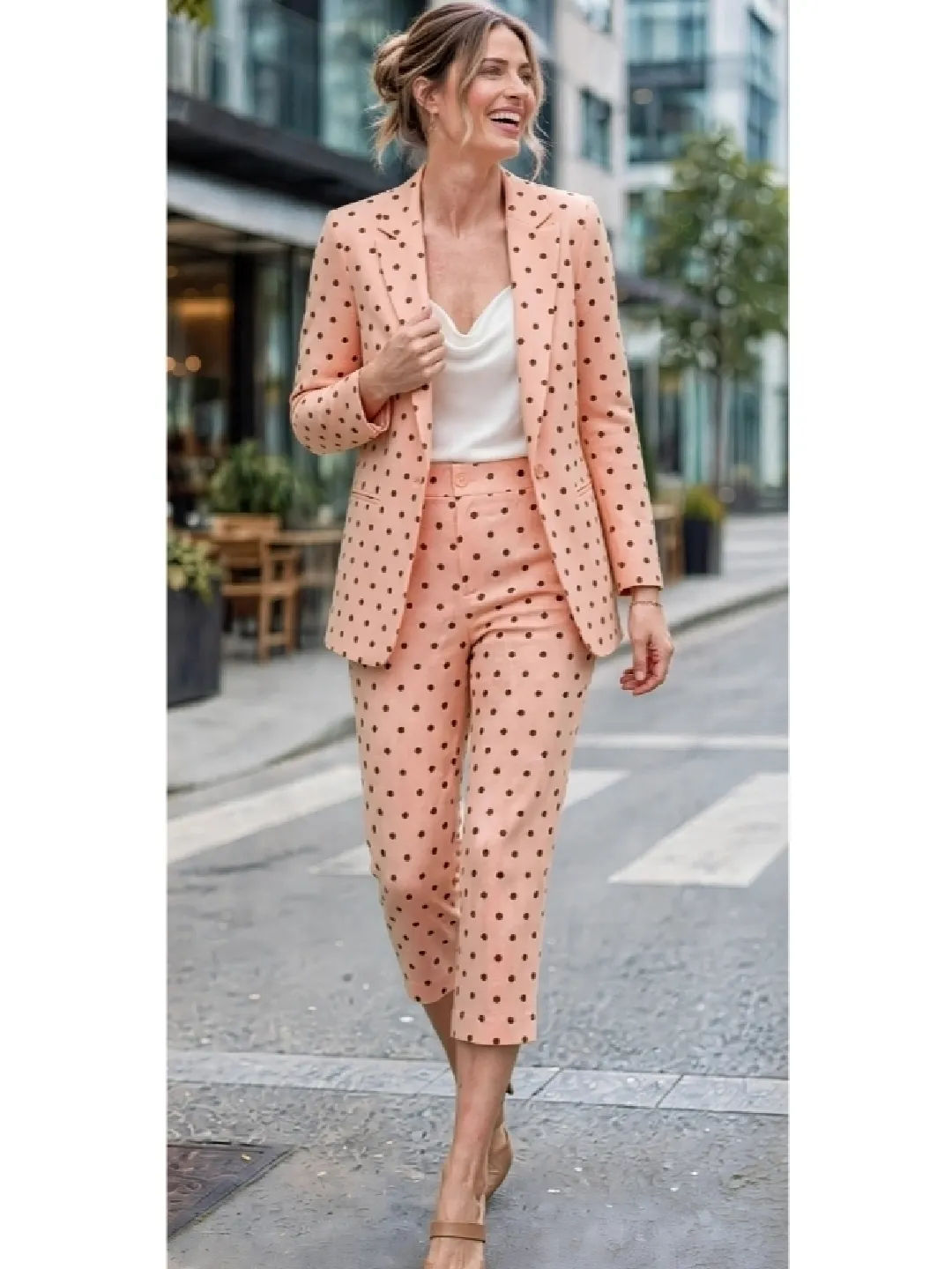 Conjunto blazer/Capri poá 974