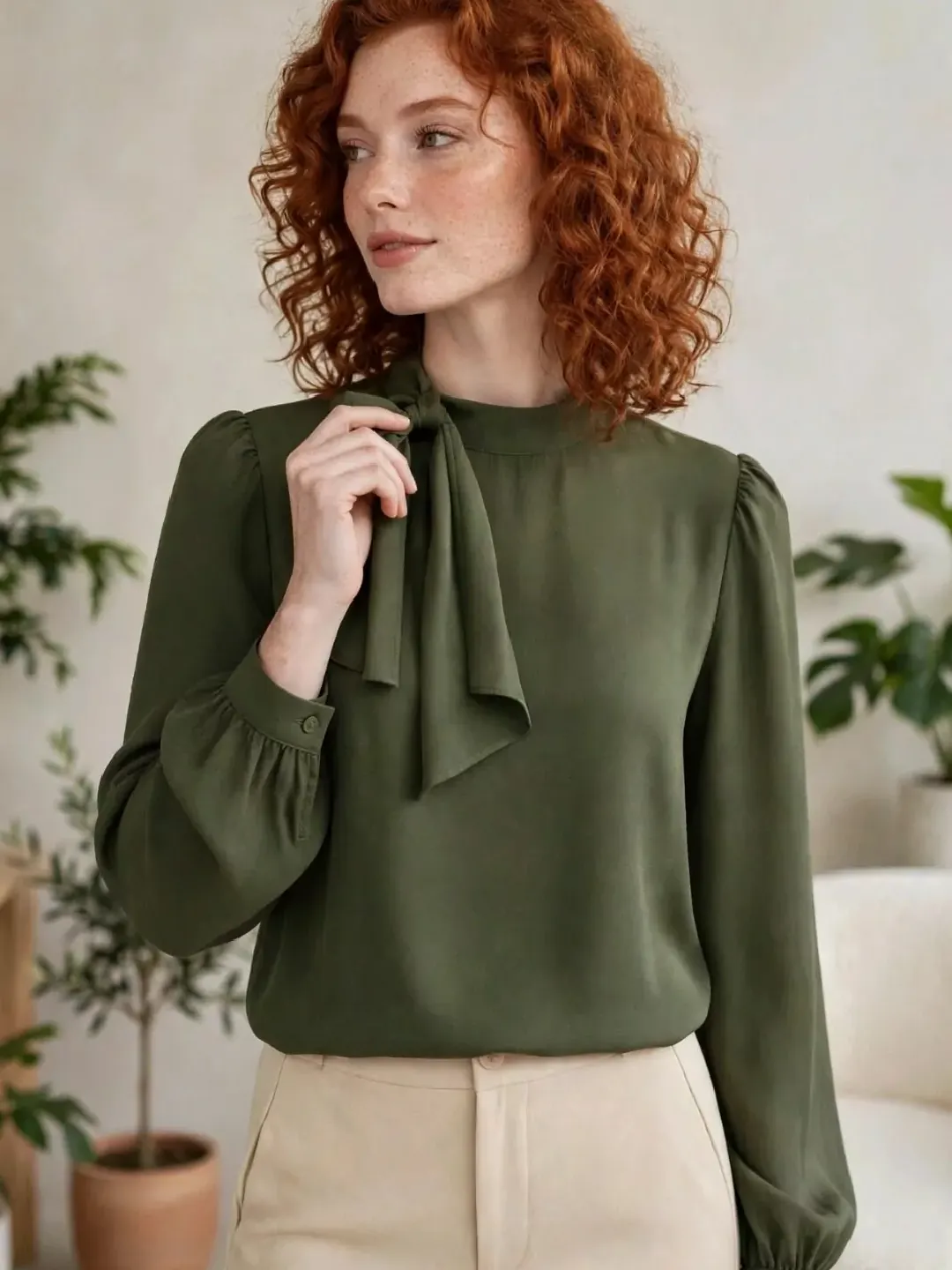 Blusa c/laço na gola 1206
