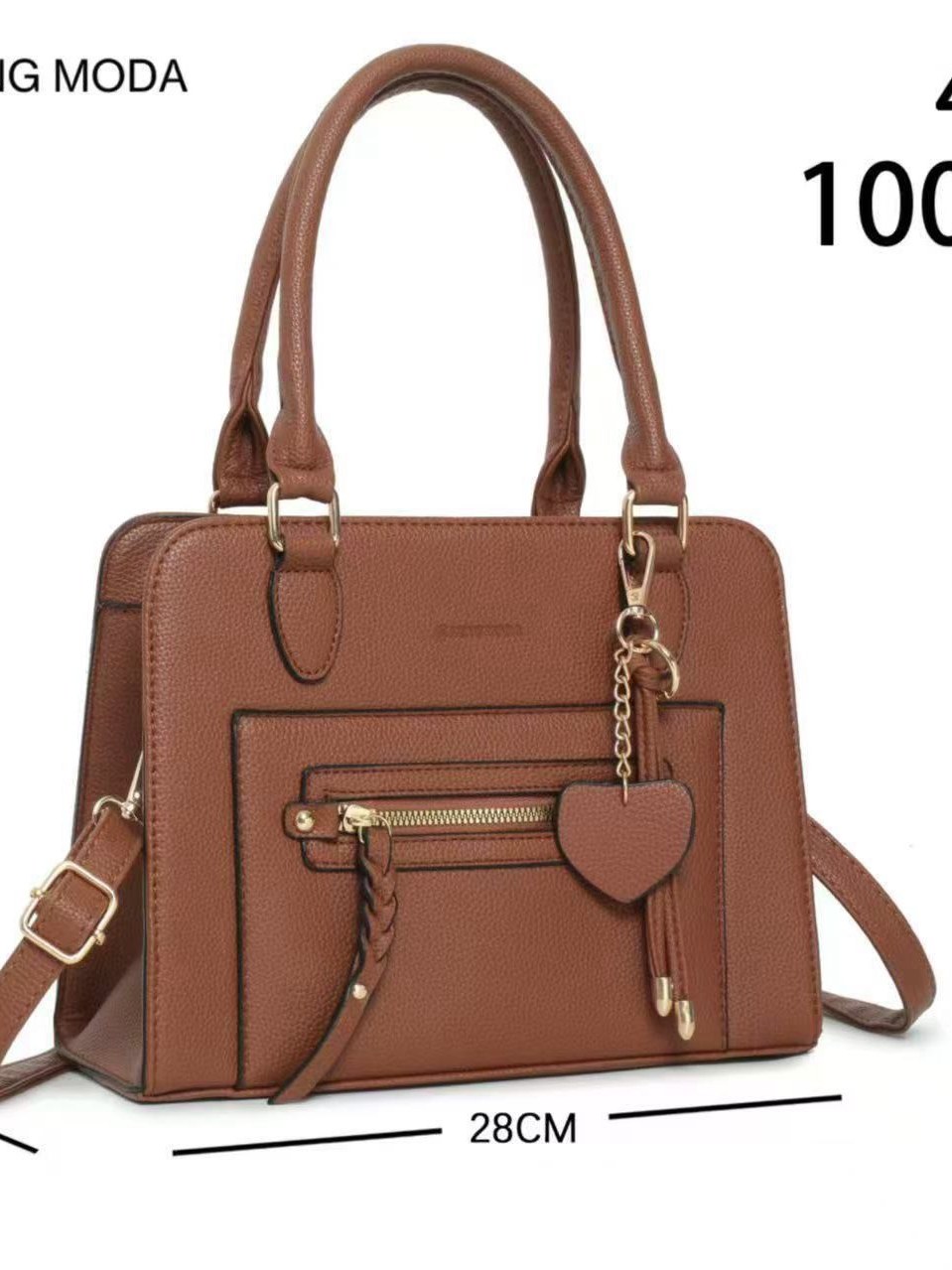 Bolsa média com zíper na frente. Cód. 4183