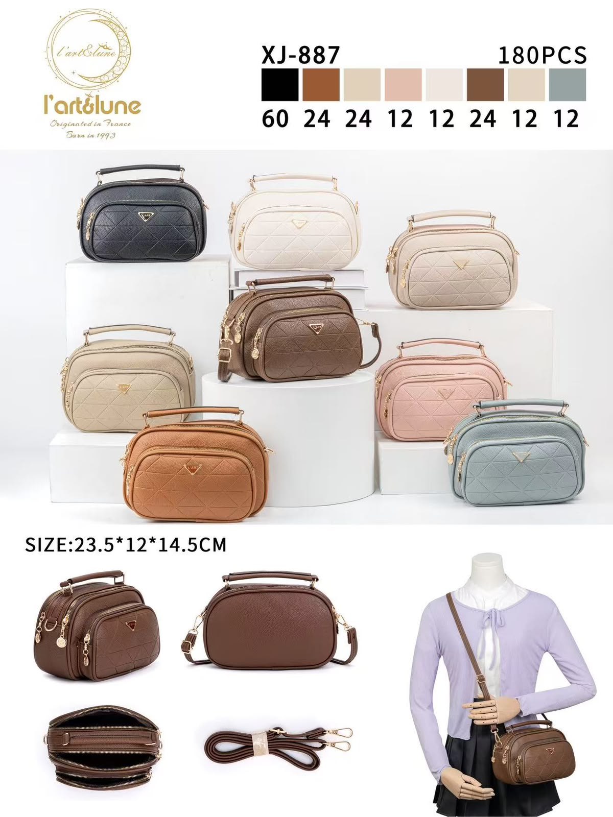 Bolsa pequena com bolso na frente. Cód. 887