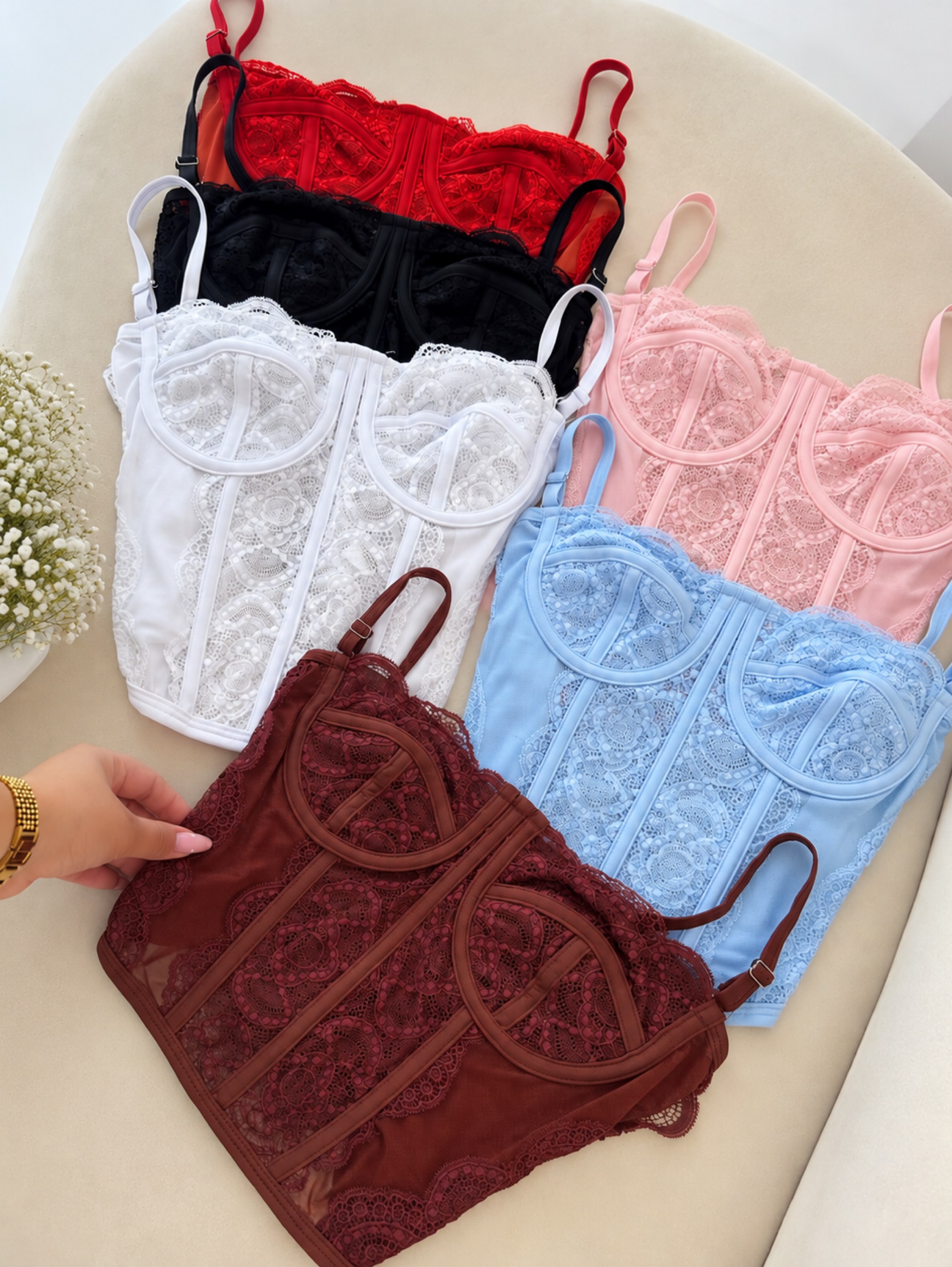 Cropped Corselet renda