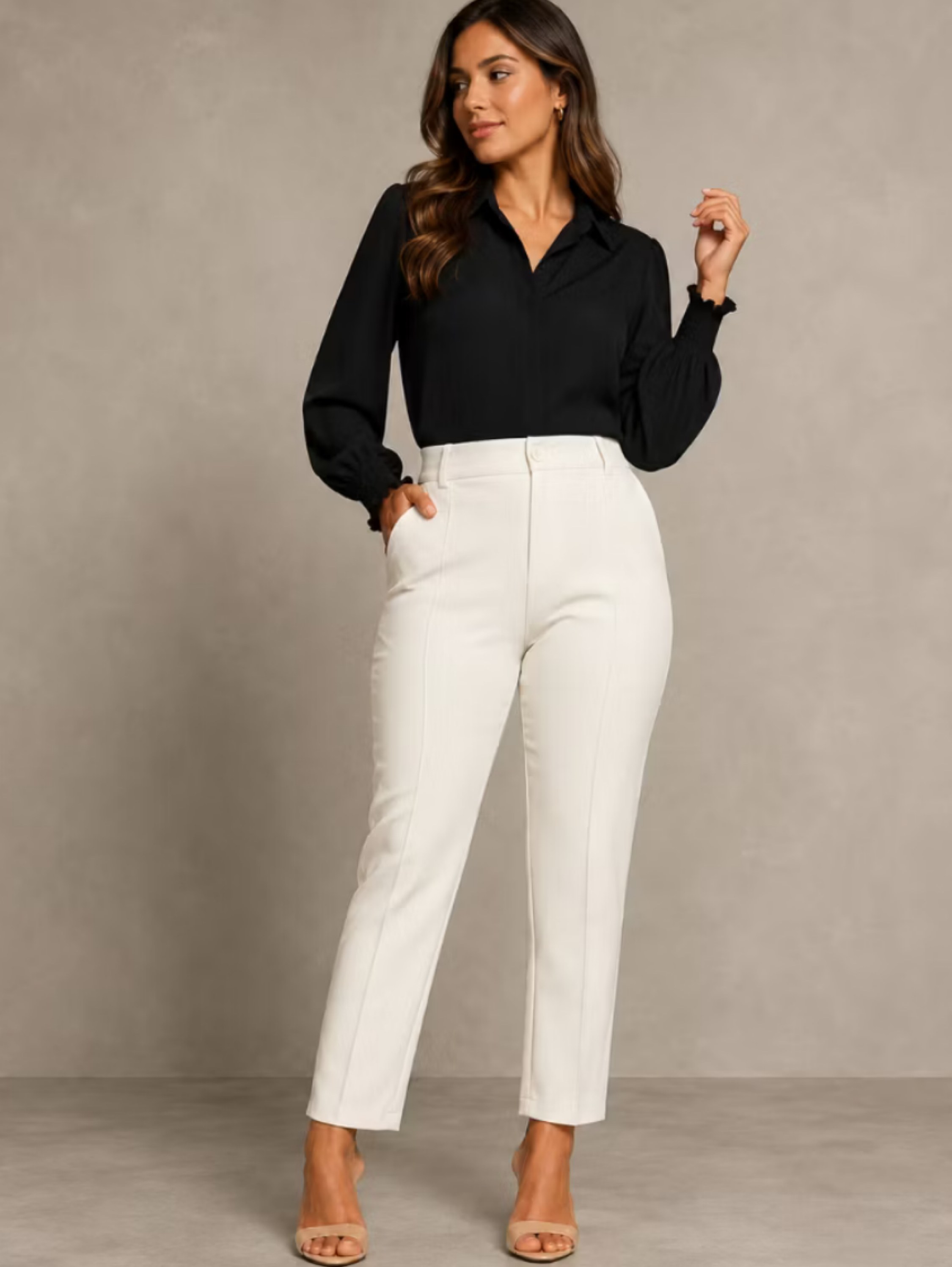 Calça Alfaiataria Plus Size Com Risca
