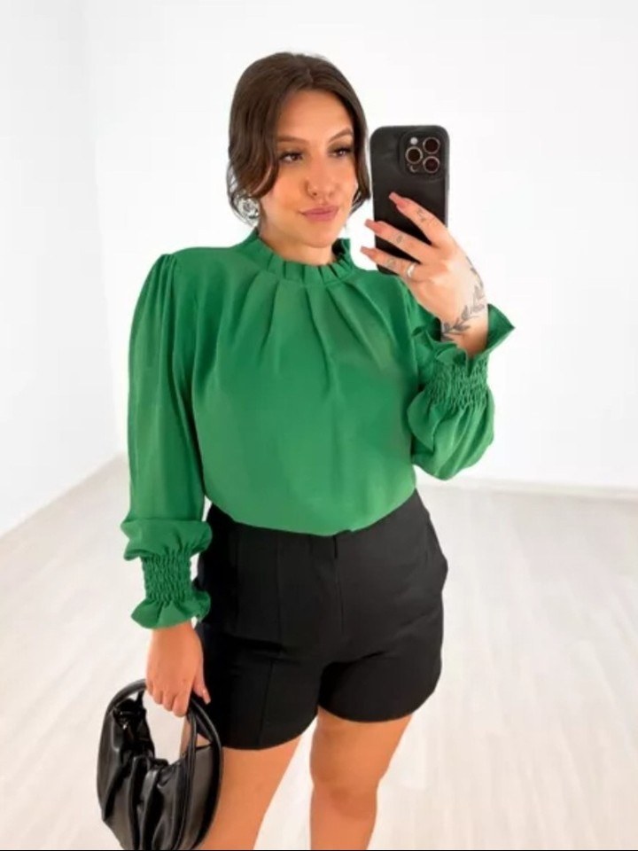 Blusa Manga Longa Seda Indiana 1204