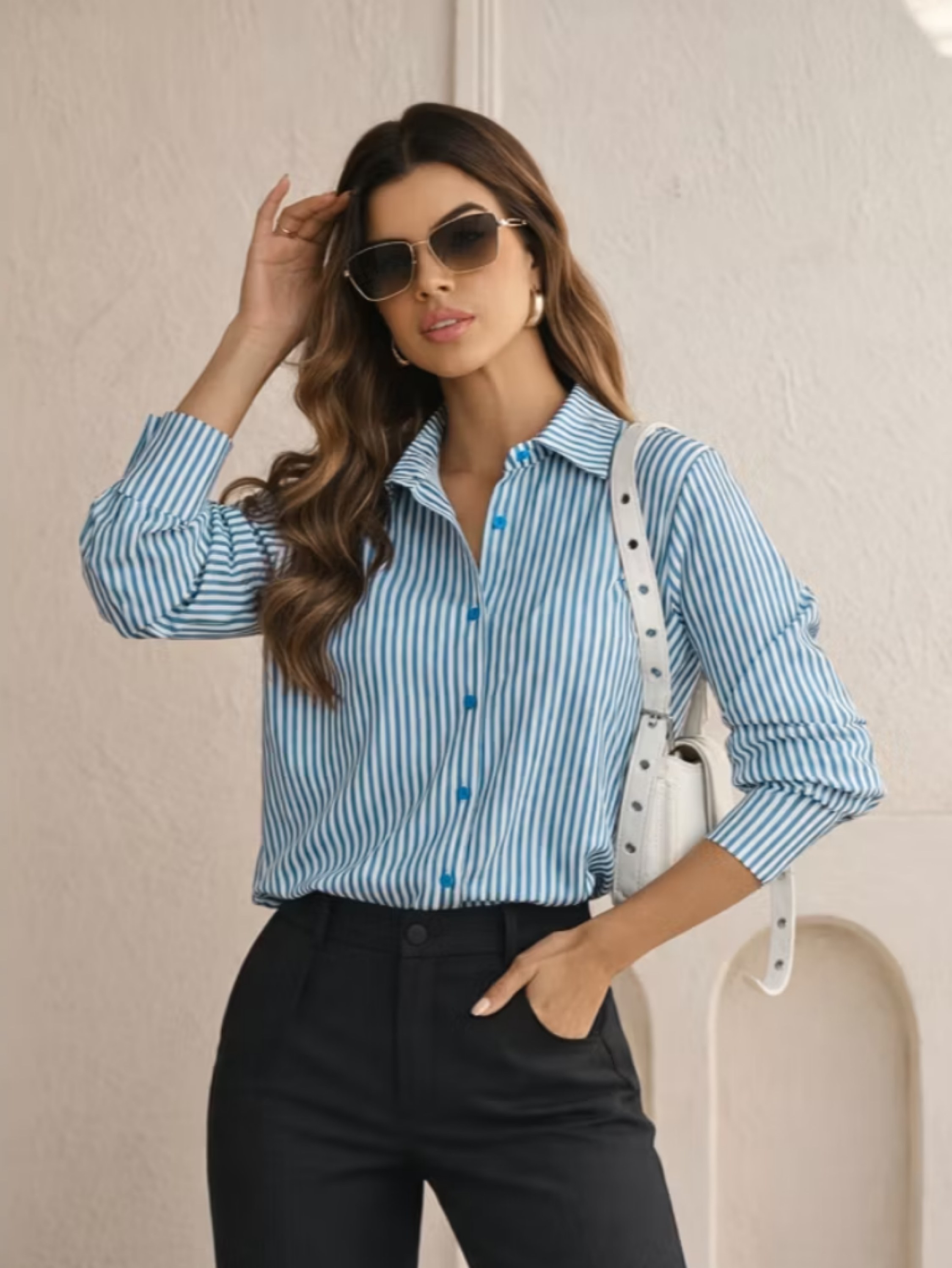 Camisa Social Listrada Importada