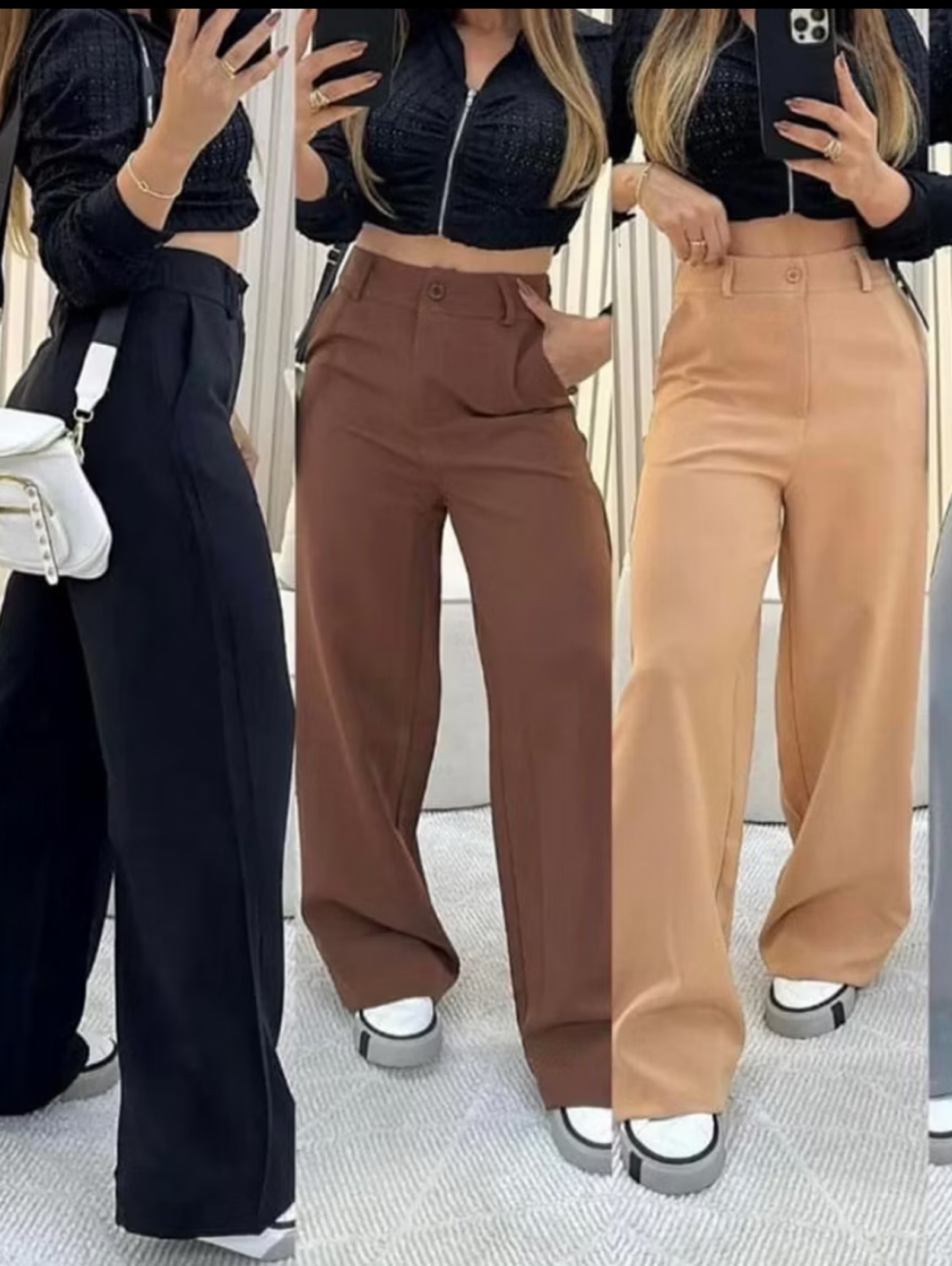 Calça Alfaiataria Wide Leg Pantalona C7676