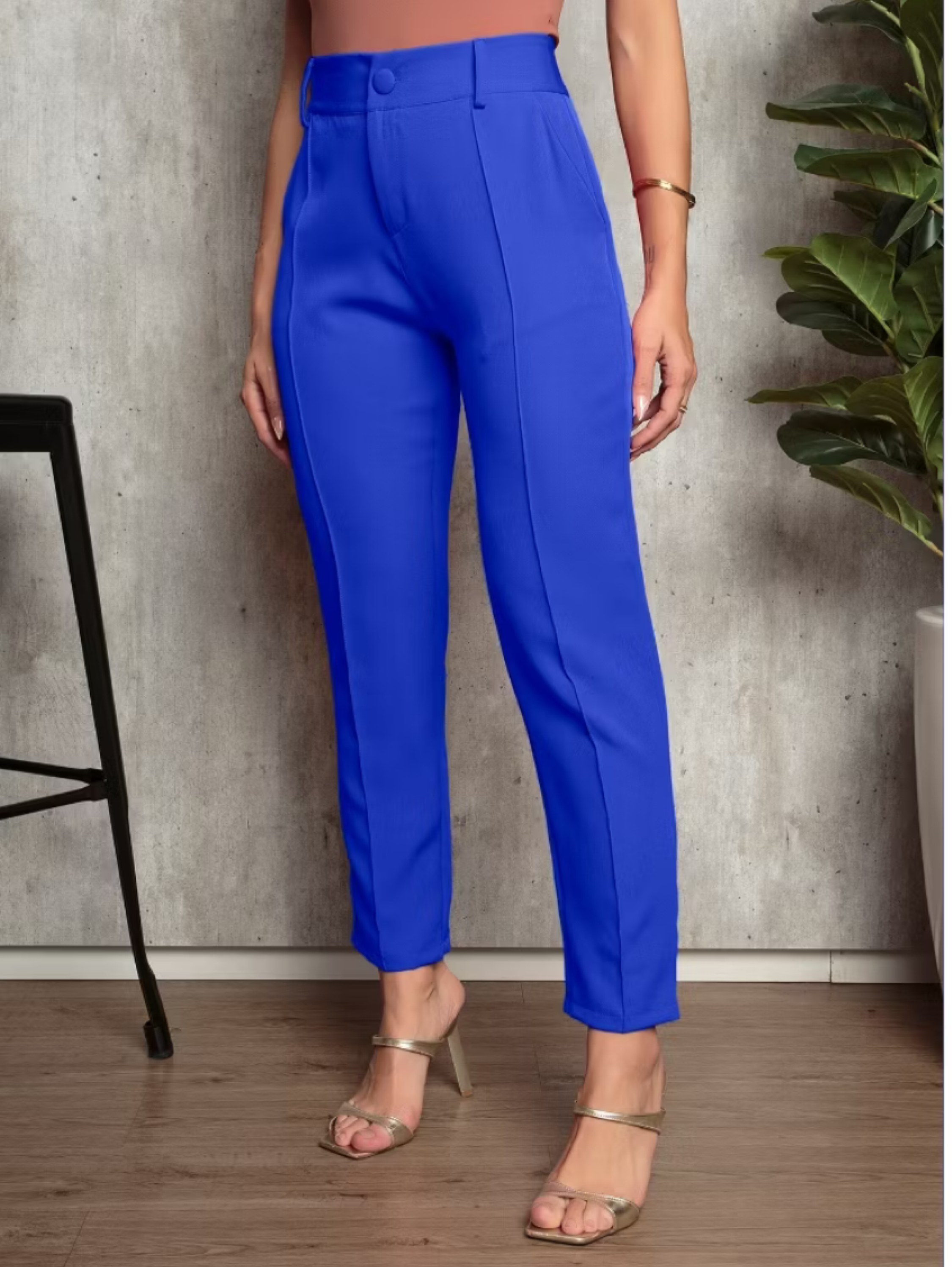 Calça Alfaiataria Com Risco C33555