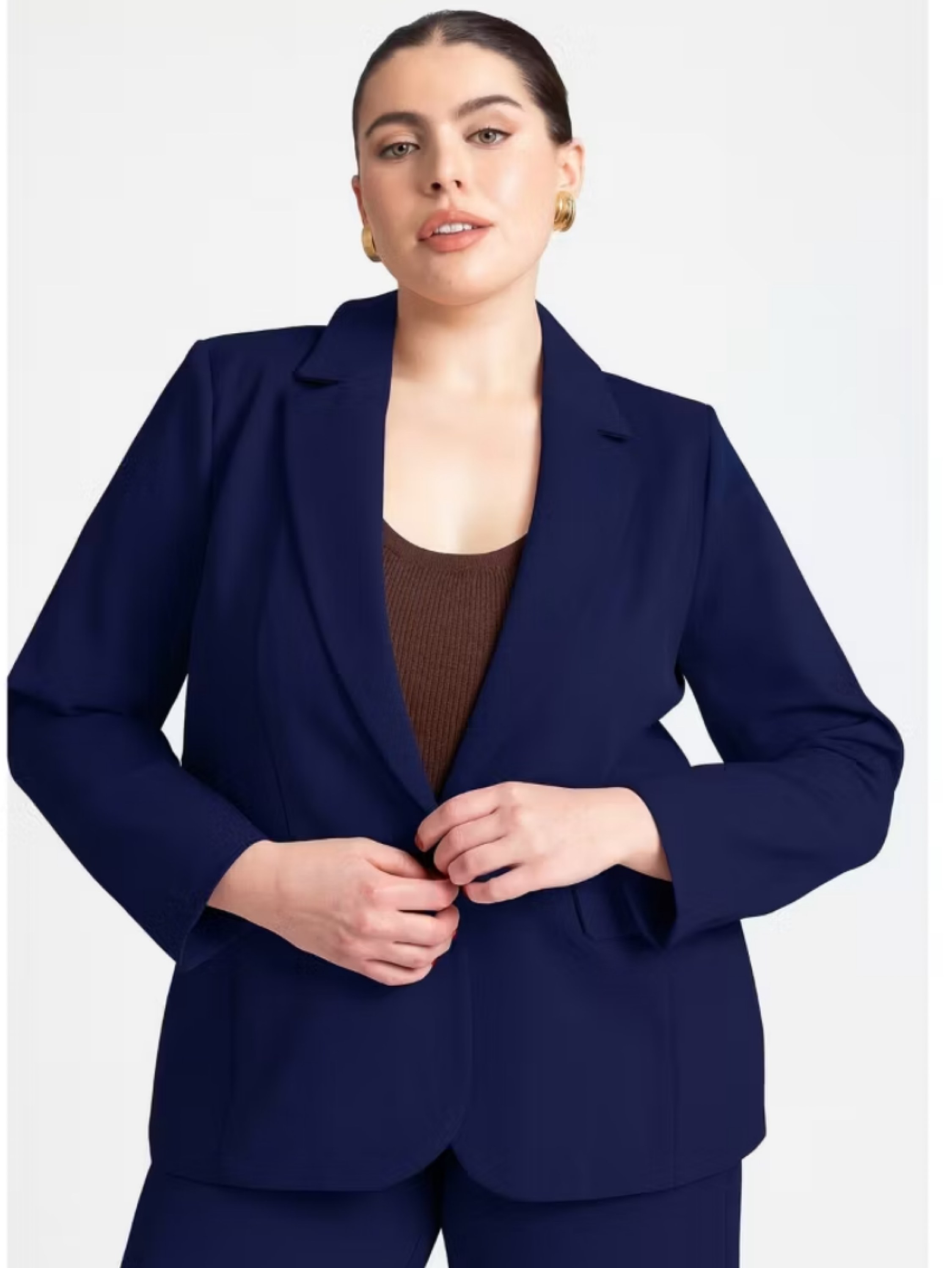 Blazer Plus Size Alfaiataria Elegante Feminino