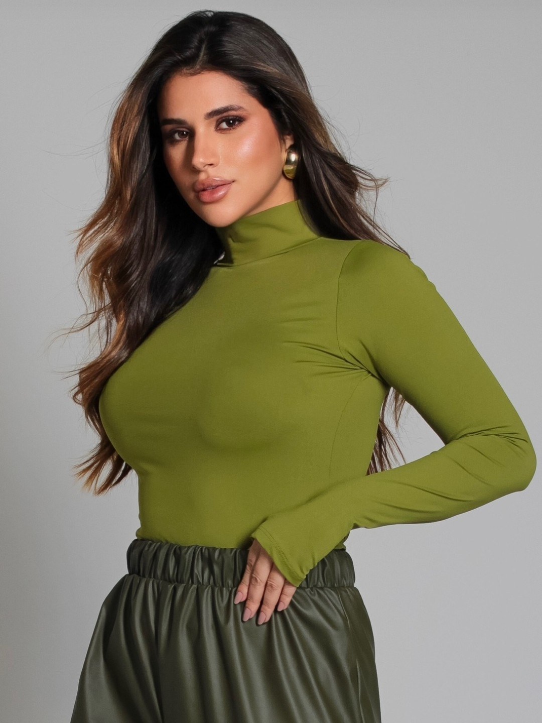 Blusa Cacharel Manga Longa Em Poliamida