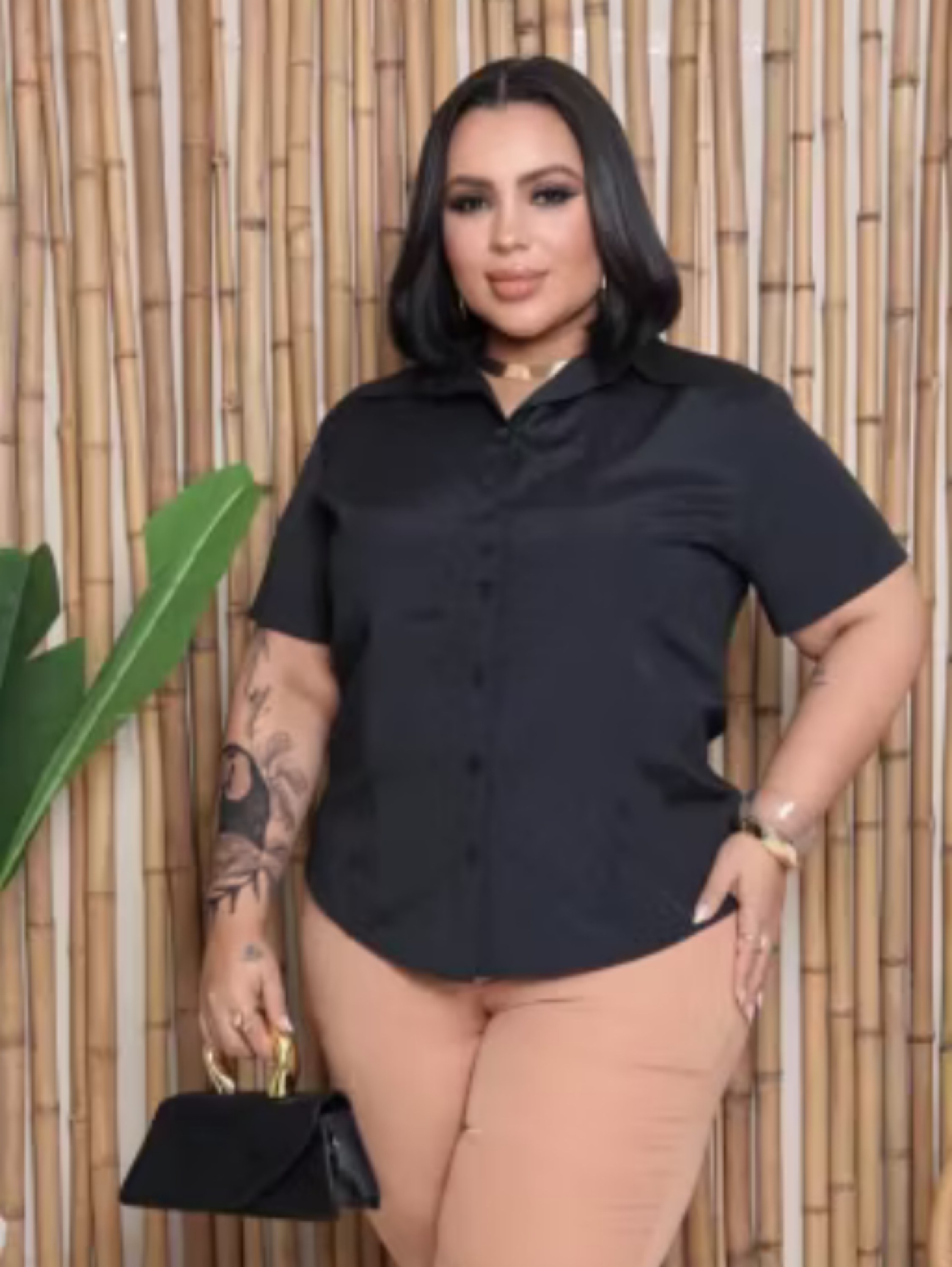 Blusa Camisa Social Slim e Plus Uniforme