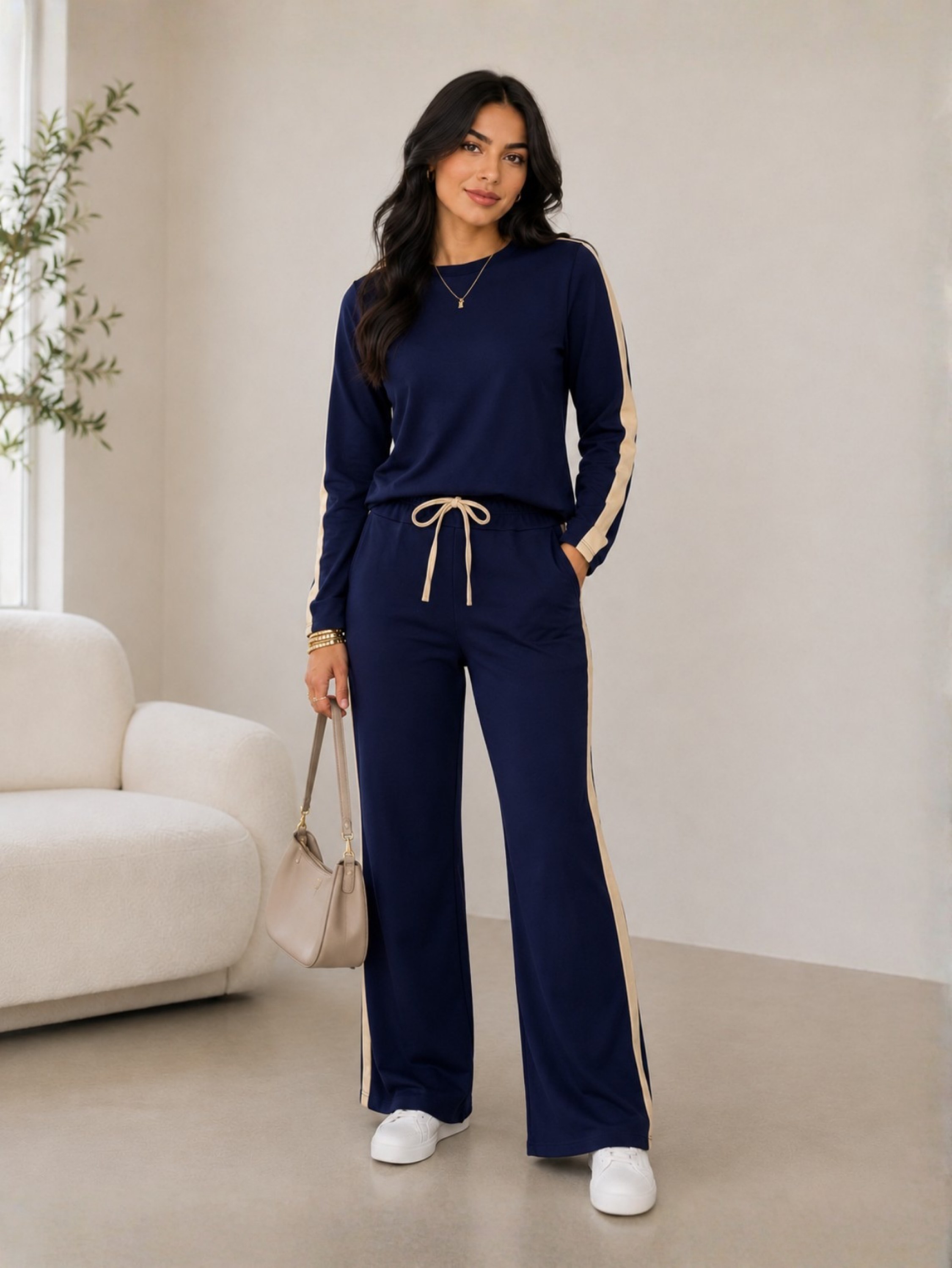 Conjunto Moletinho Manga Longa Bicolor Pantalona REF 129