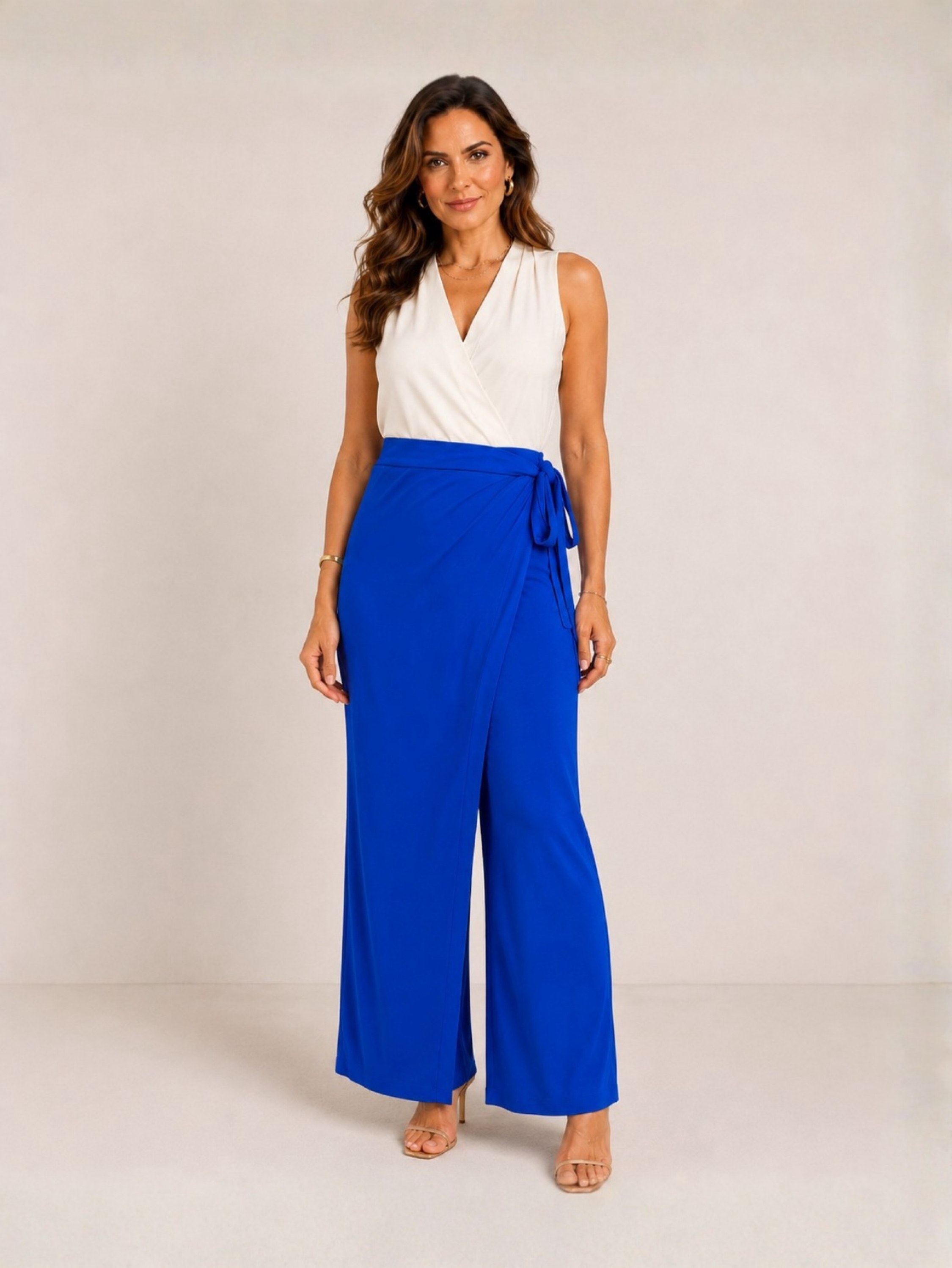 Calça Pantalona Transpassada Viscolycra Lunelli REF 103