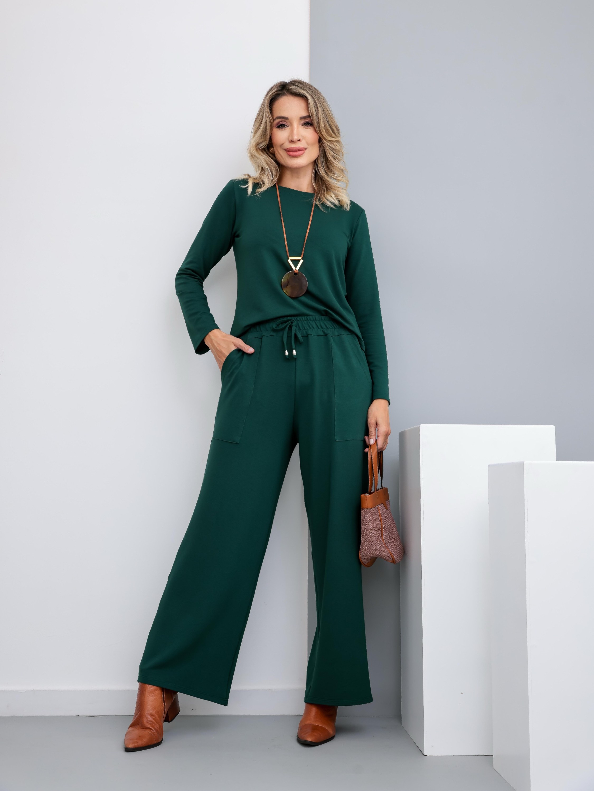 Conjunto Calça e Blusa Moletinho Feminino REF 107
