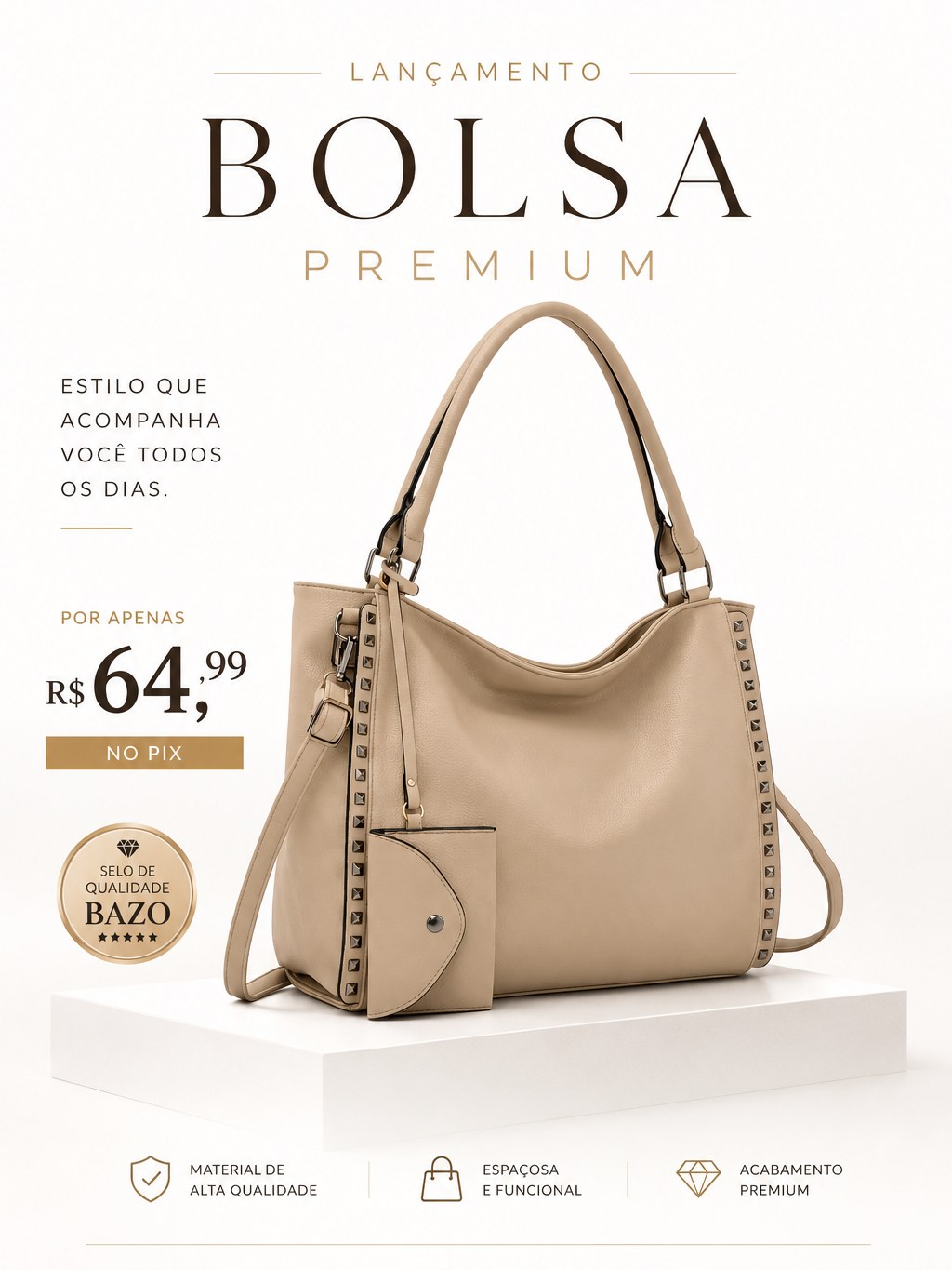 Bolsa Grande Feminina Acompanha Carteira