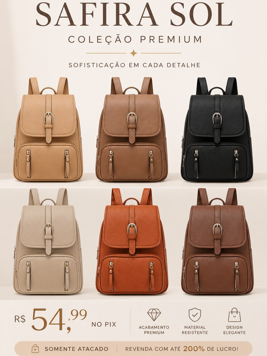 Mochila Safira Sol Premium