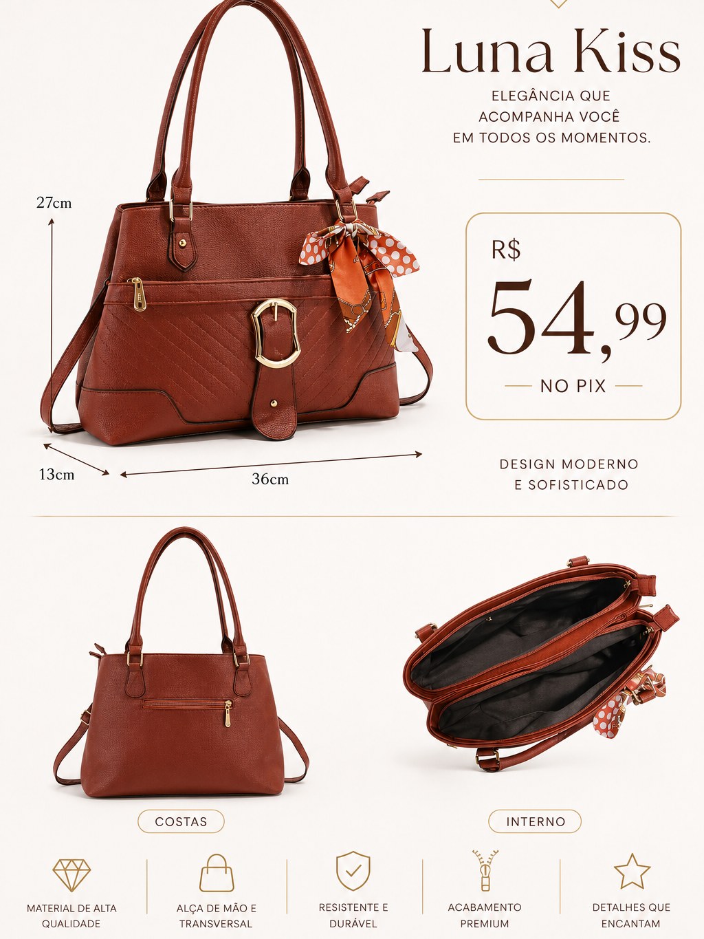 Bolsa Feminina Luna Kiss Premium