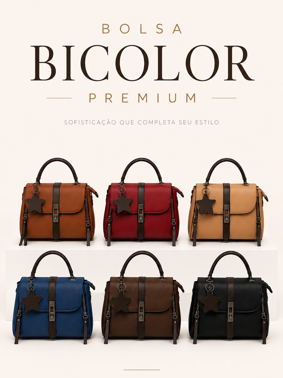 Bolsa de Mão Bicolor Premium -Pequena-