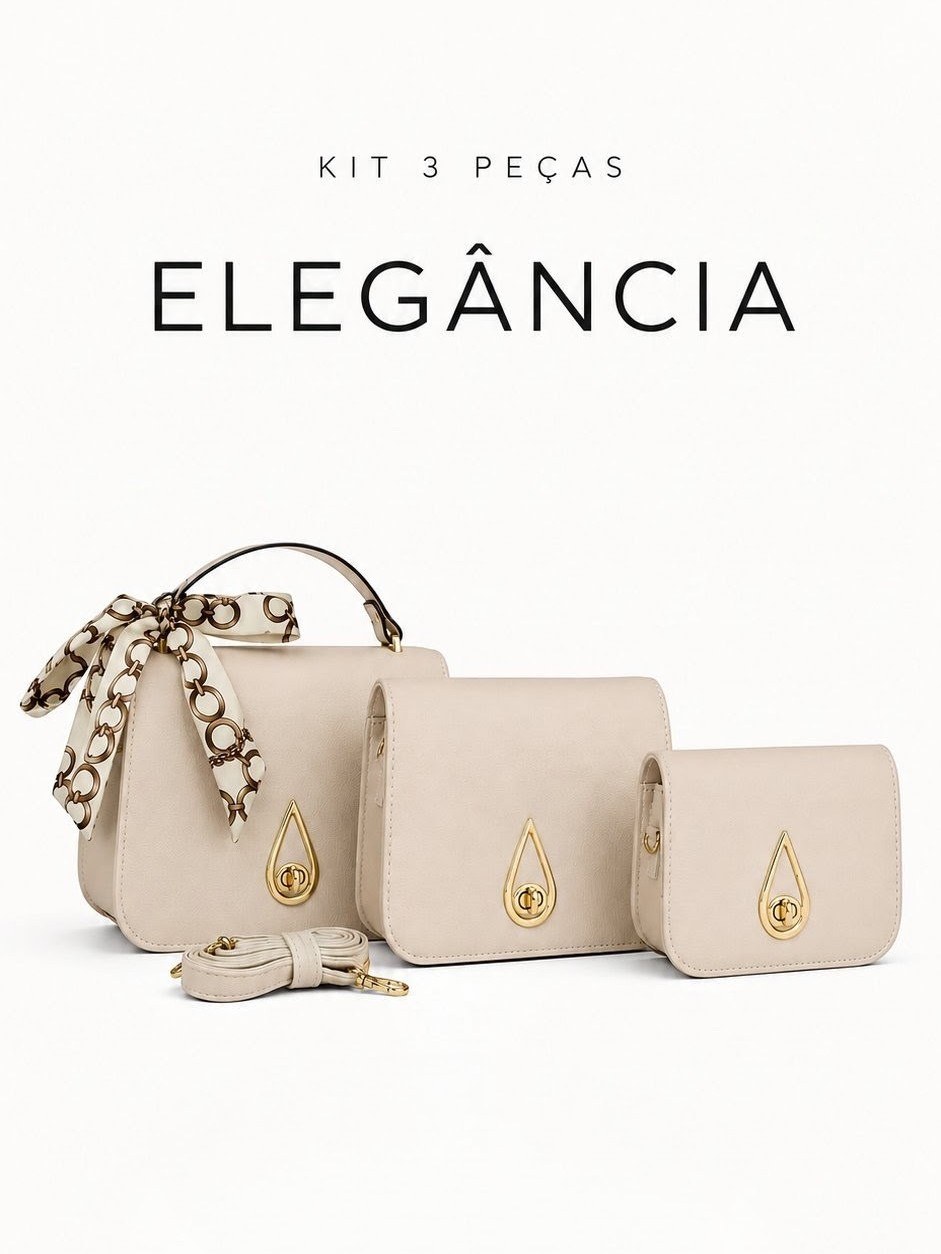 Bolsa Feminina Kit com 3 bolsas Premium