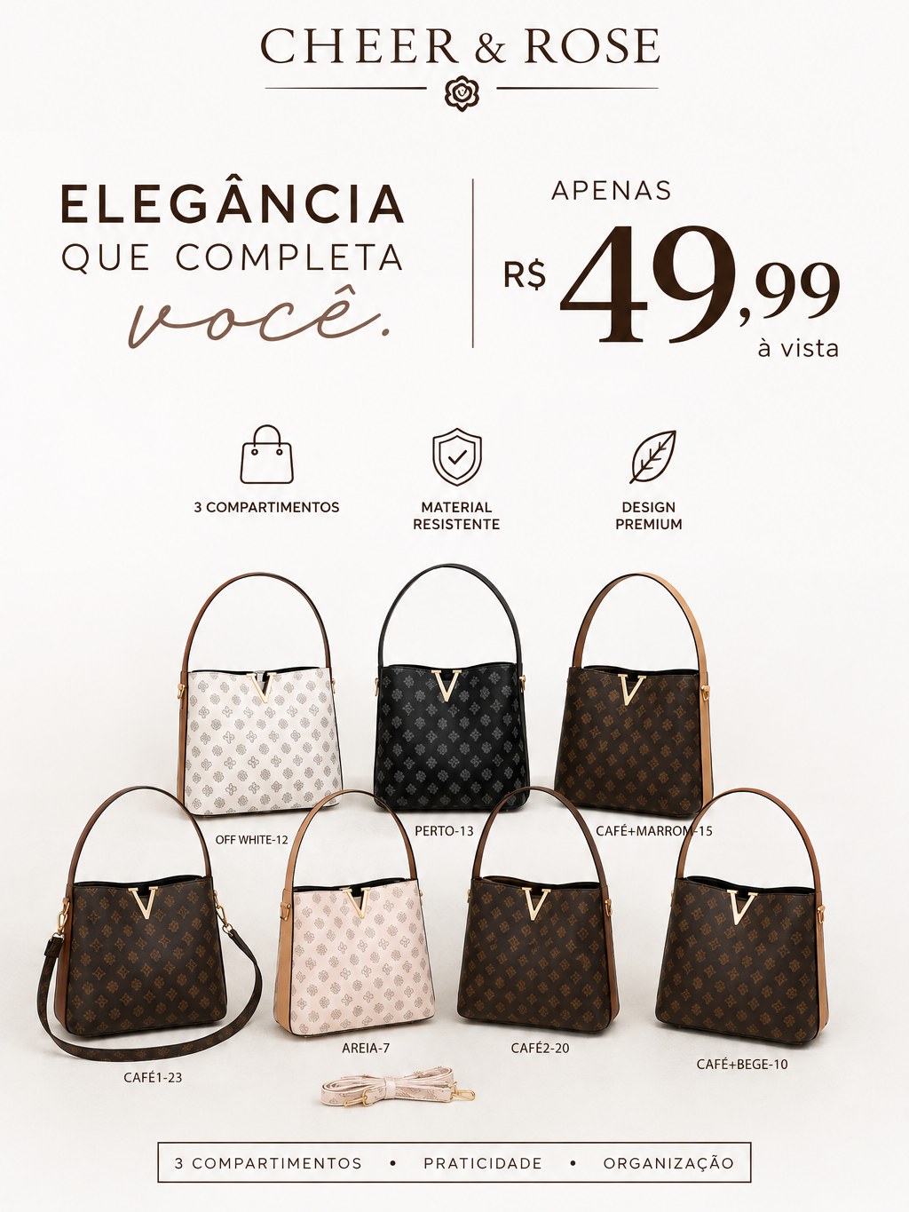 Bolsa Feminina -CHEER ROSE- Premium