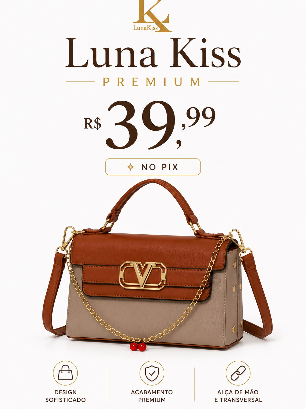Bolsa Feminina Bicolor Luna Kiss Premium