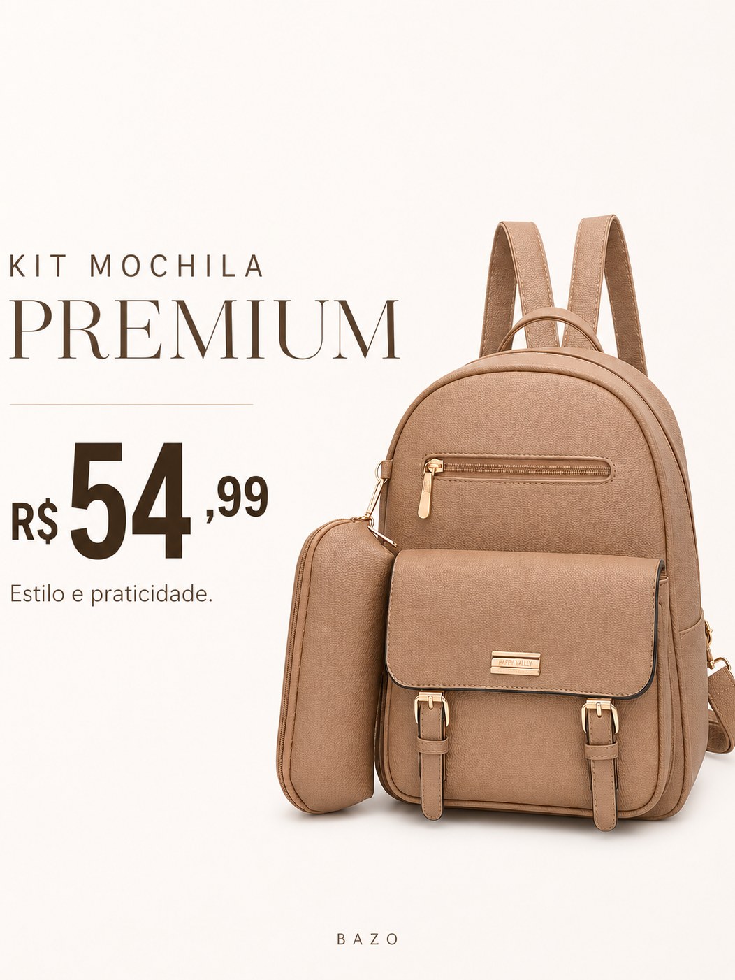 Mochila Feminina com Estojo