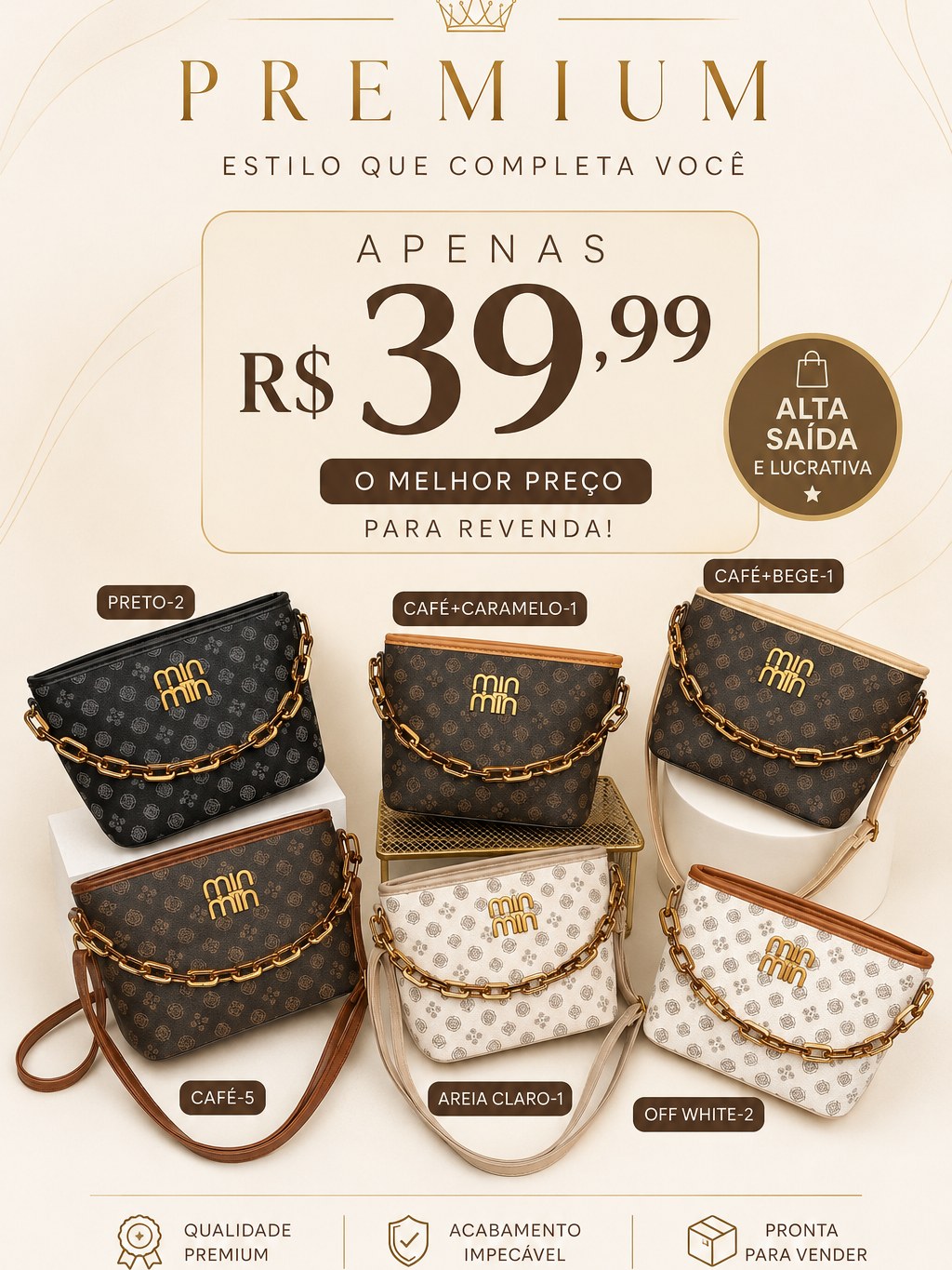 Bolsa Feminina Min Min Linha Premium