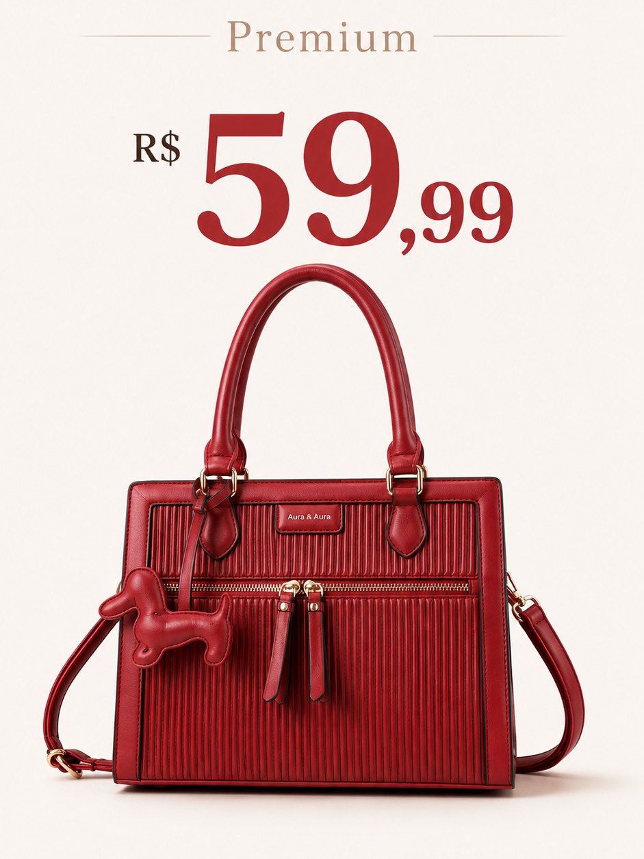 Bolsa Feminina Aura & Aura Premium Acompanha Chaveiro