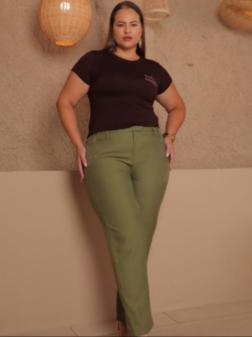 Calça Zara Sens Plus Size Com Cinto
