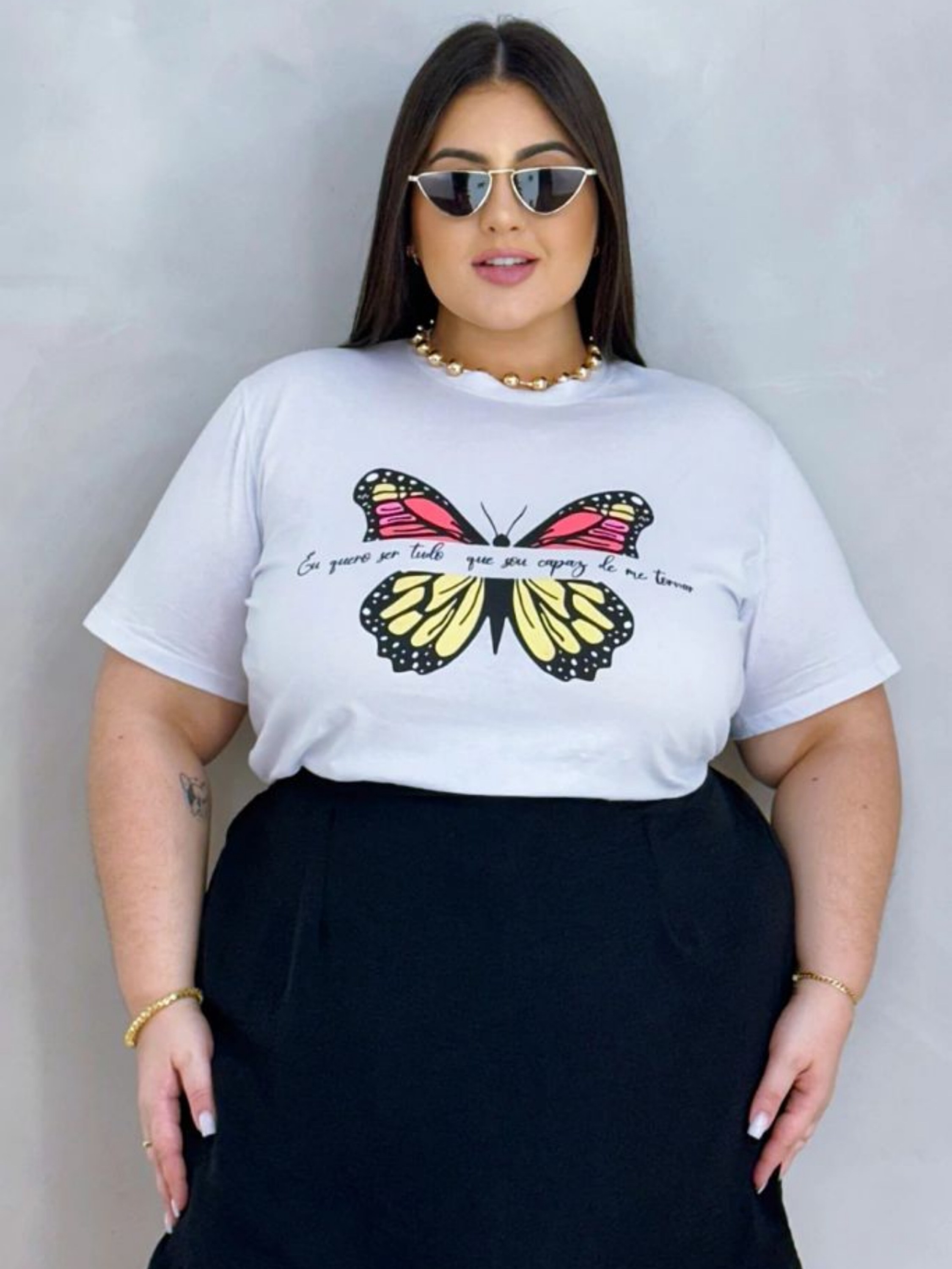 T-Shirt Borboleta Feminina