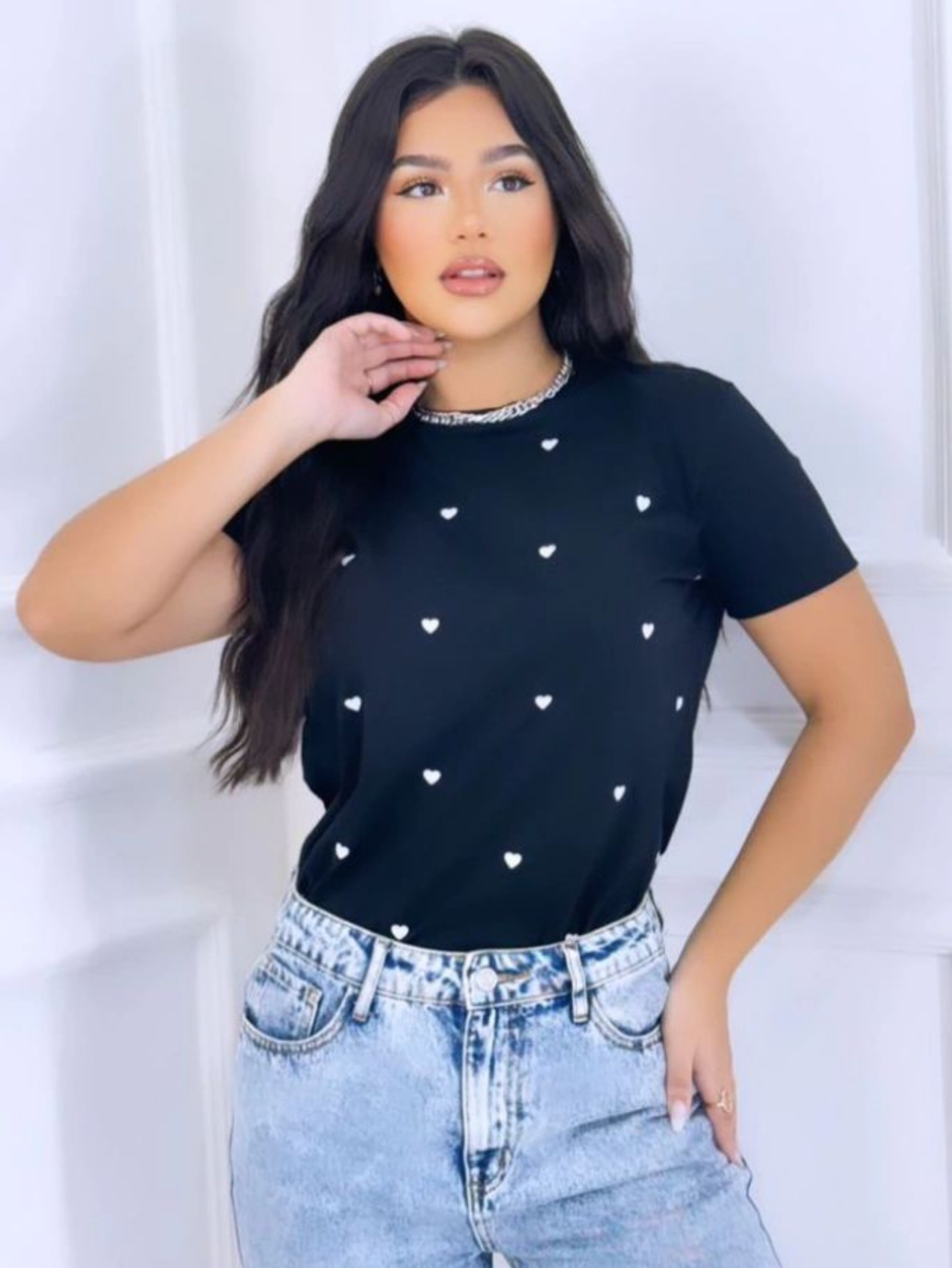 T-Shirt Coração Feminina