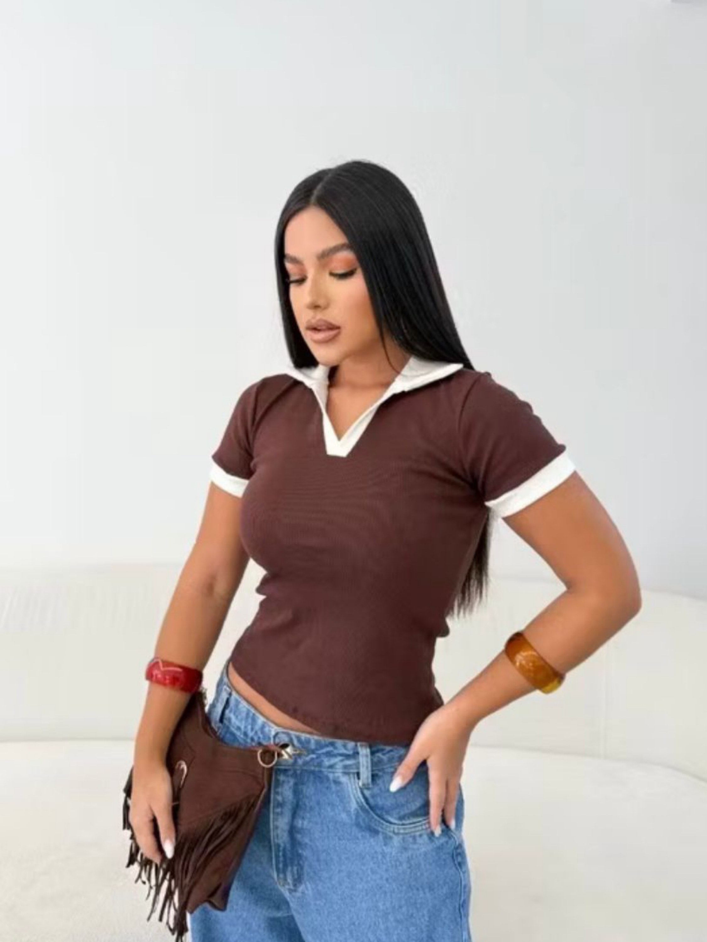 Polo Bicolor Feminina