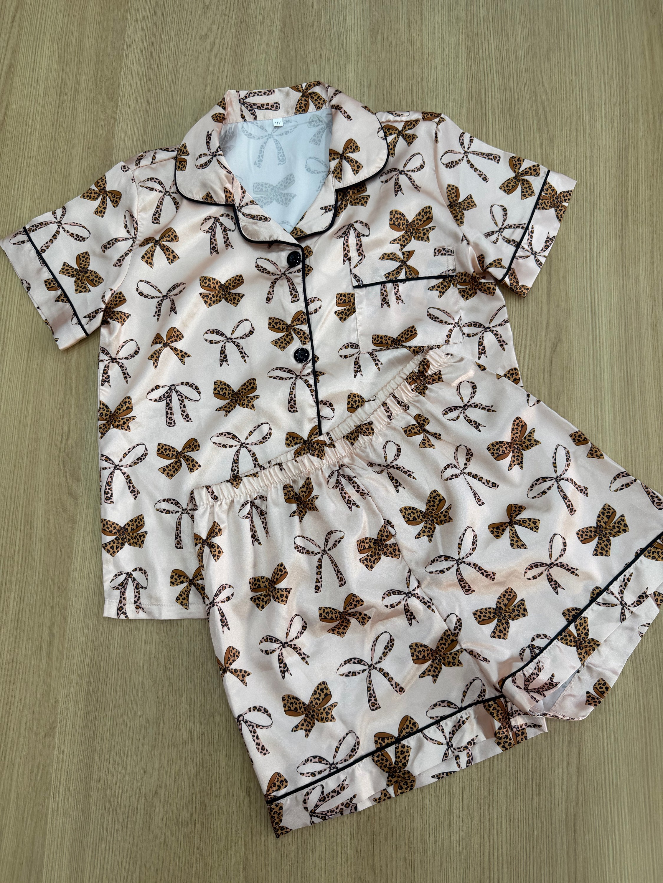 Pijama infantil laço onça 015