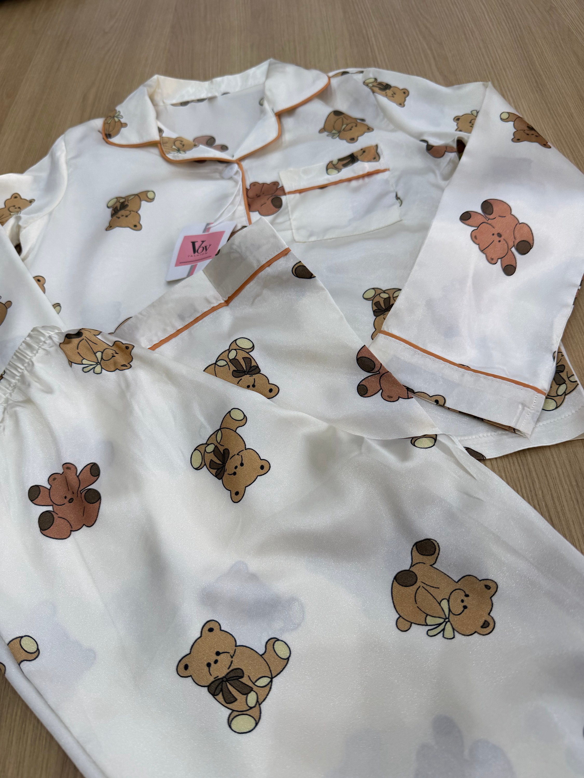Pijama infantil urso manga longa 019