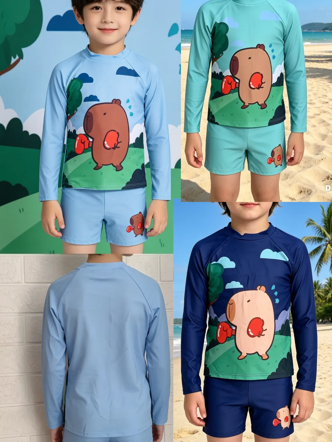 Conjunto Uv capivara para menino,praia, piscina