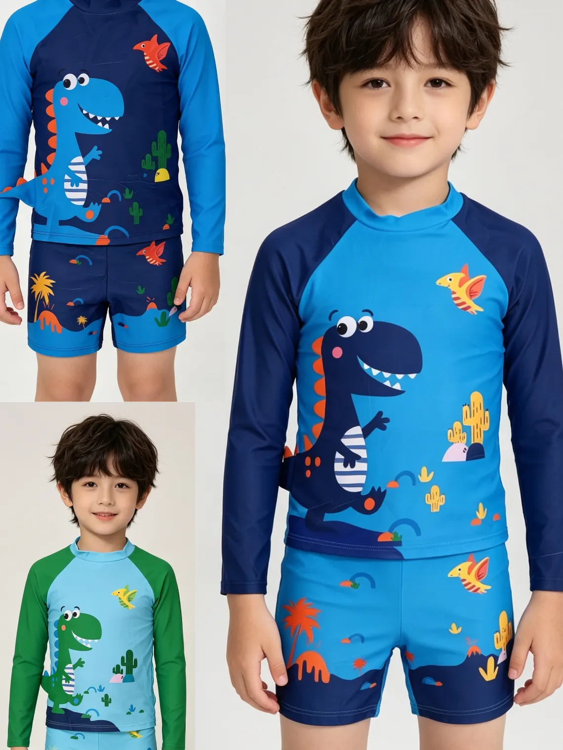 Conjunto Infantil Praia UV50+ Dinossauro