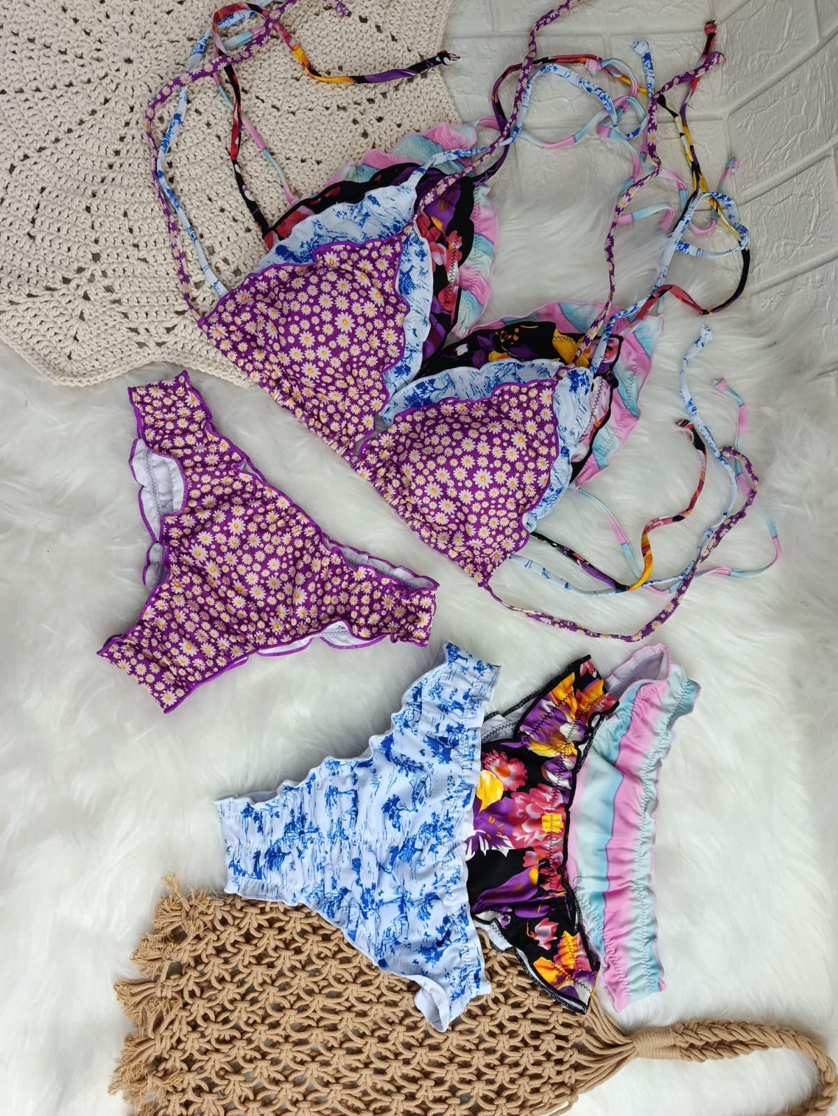 Biquíni empina bumbum estampado