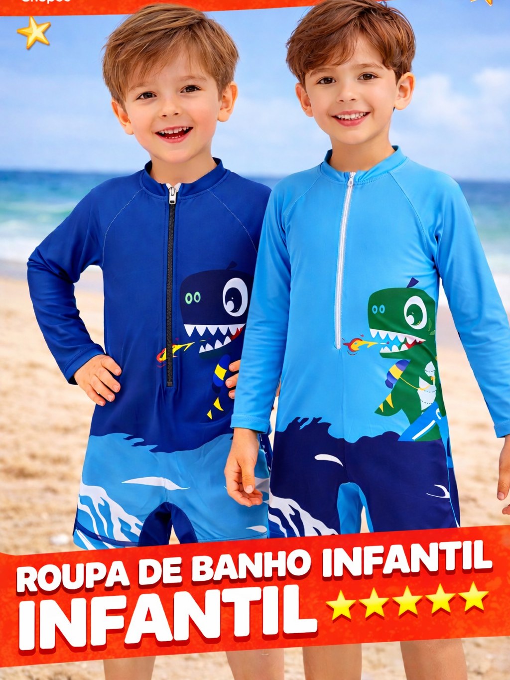 Macaquinho UV infantil menino Natação Praia Piscina
