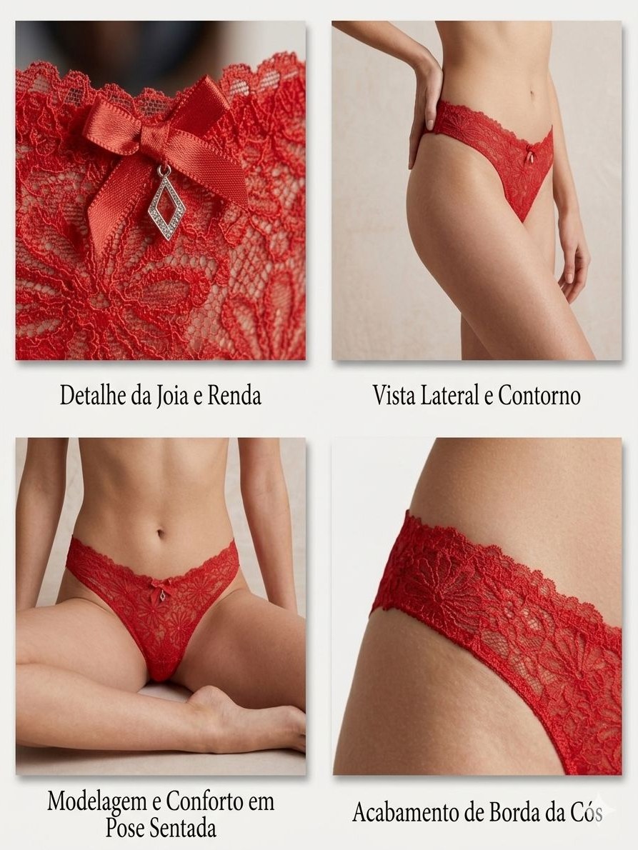 CALCINHA LUXO SEXY COM RENDA KIT 12 UN