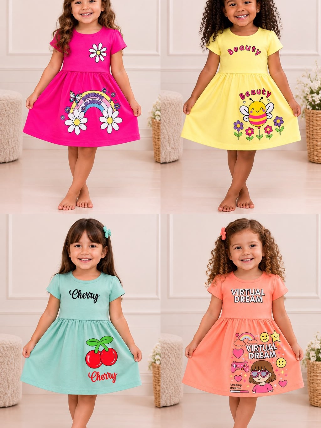 vestido INFANTIL feminino em algodão