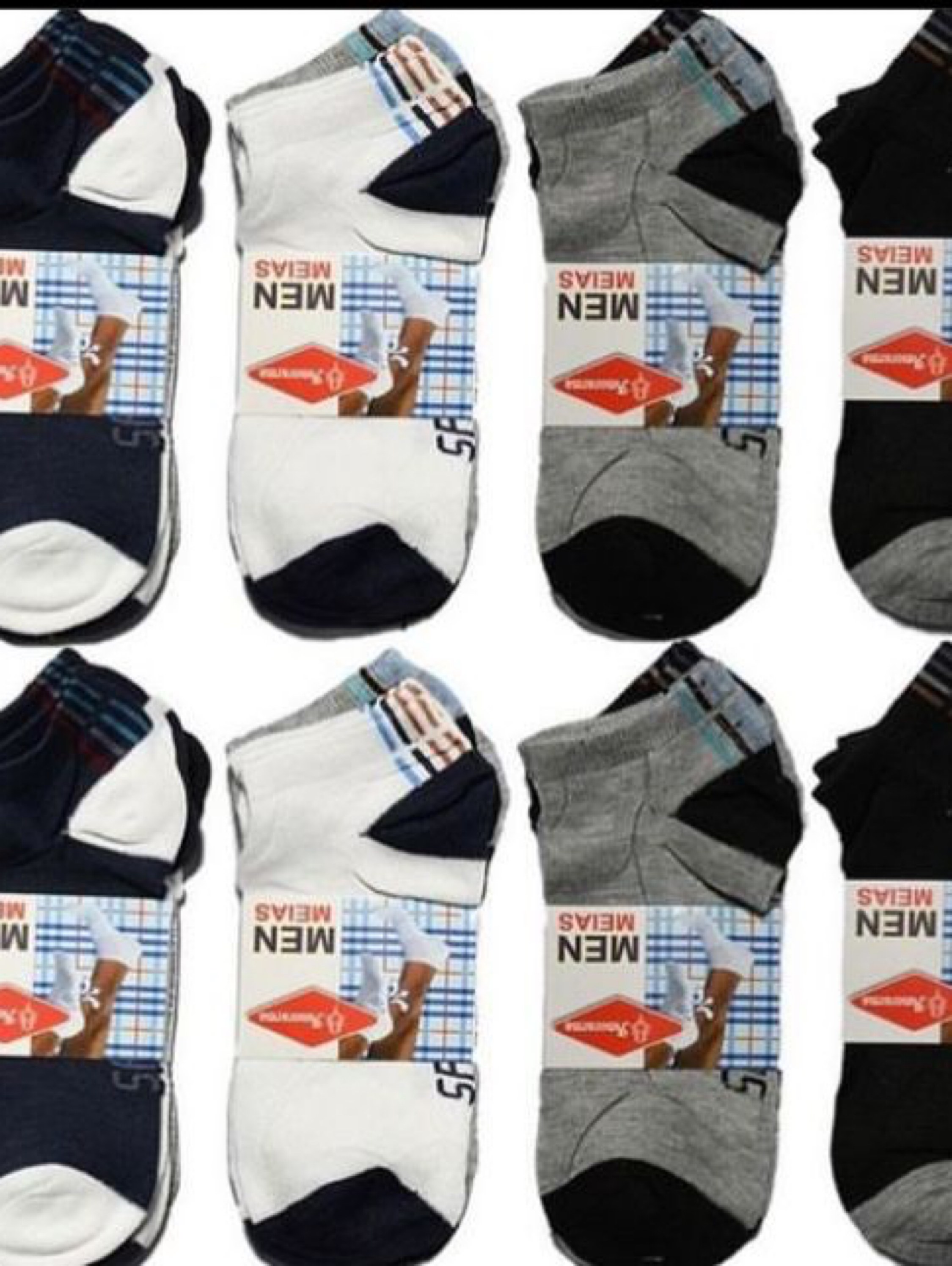 Meia soquetes masculina kit com três pares