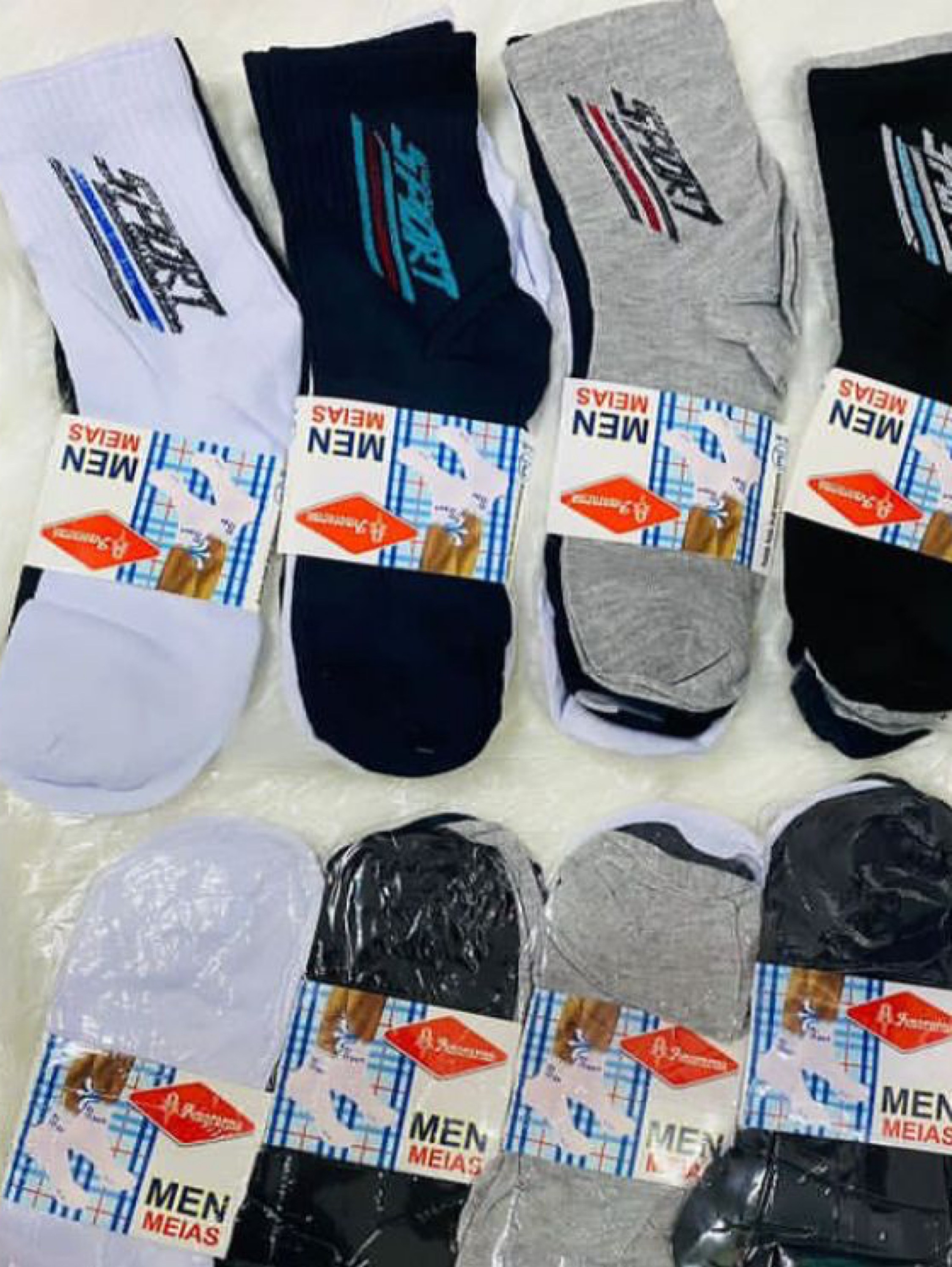 Meia cano alto masculina ou feminina kit 200 dúzias