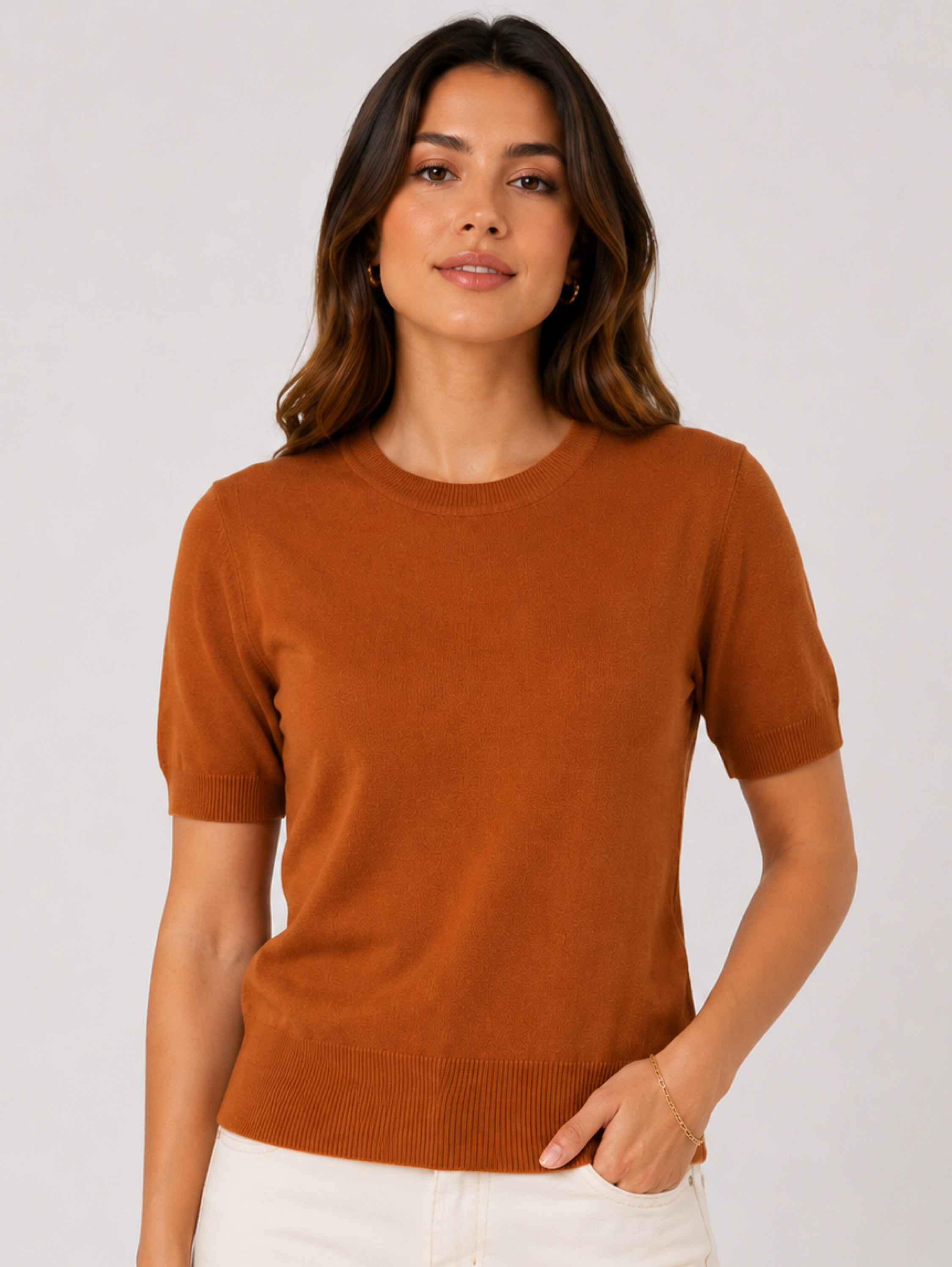Blusa Modal Gola Redonda Premium Feminina #623