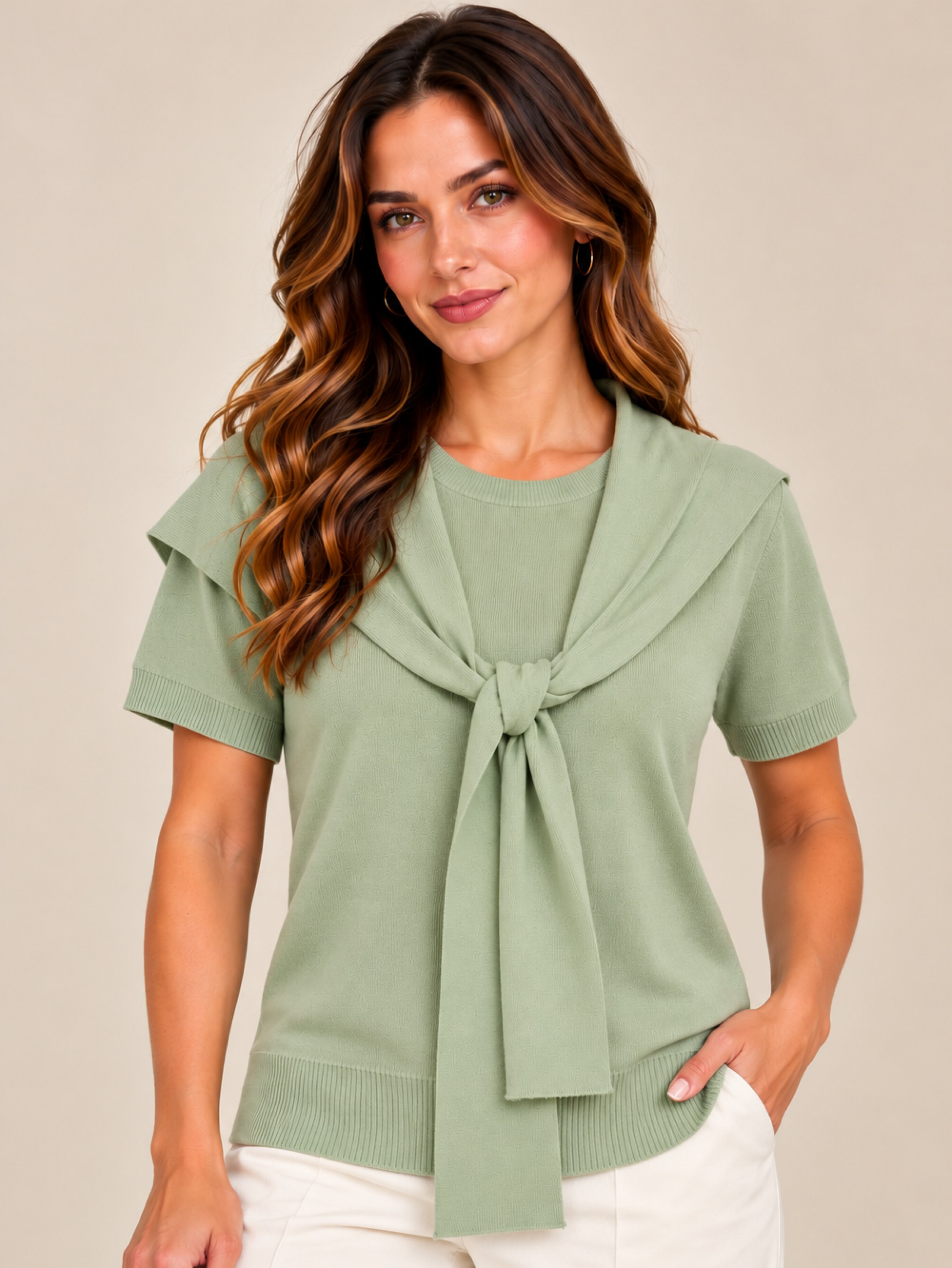 Blusa Modal Premium com Echarpe Duo #107